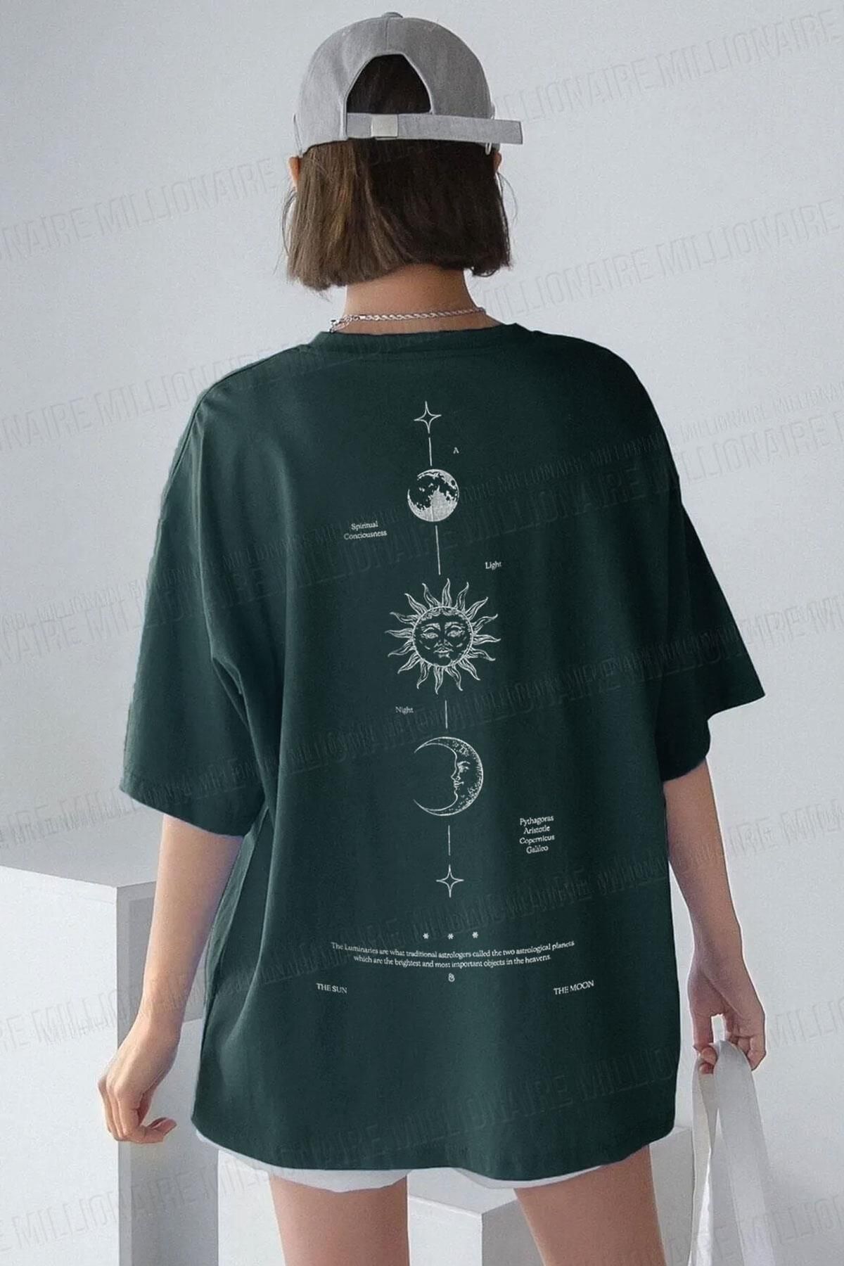 Tarzsokak Kadın The Moon Petrol Yeşili Bisiklet Yaka Oversize Salas