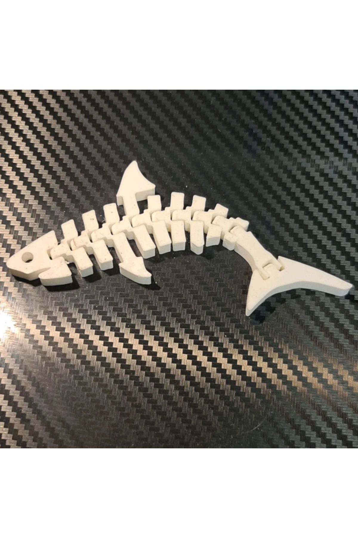 TSC 12CM Minik Hareketli Köpek Balığı PLA Doğal Malzeme Beyaz