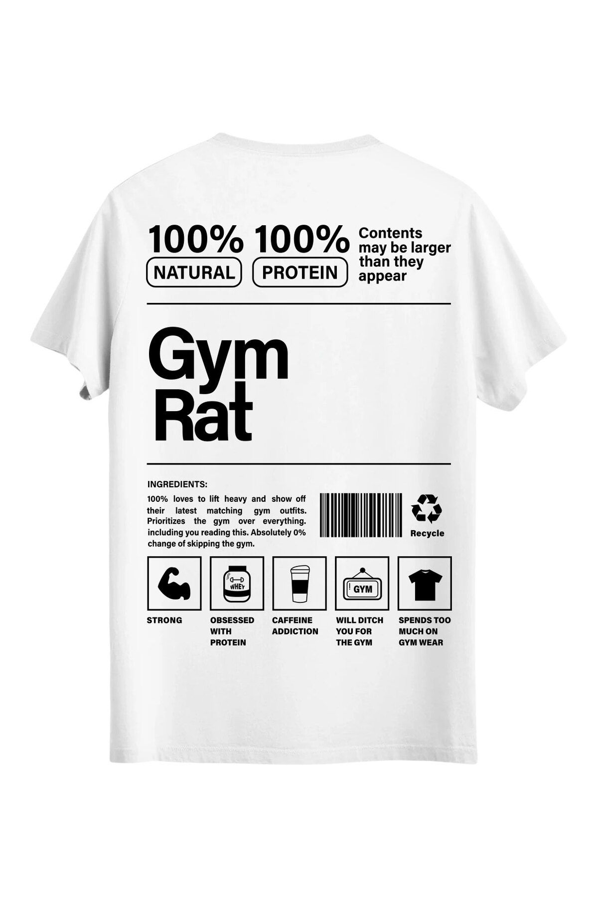 srcmarket Body, Gym Sporcularına Özel, Body Gym Baskılı Unisex Tshirt