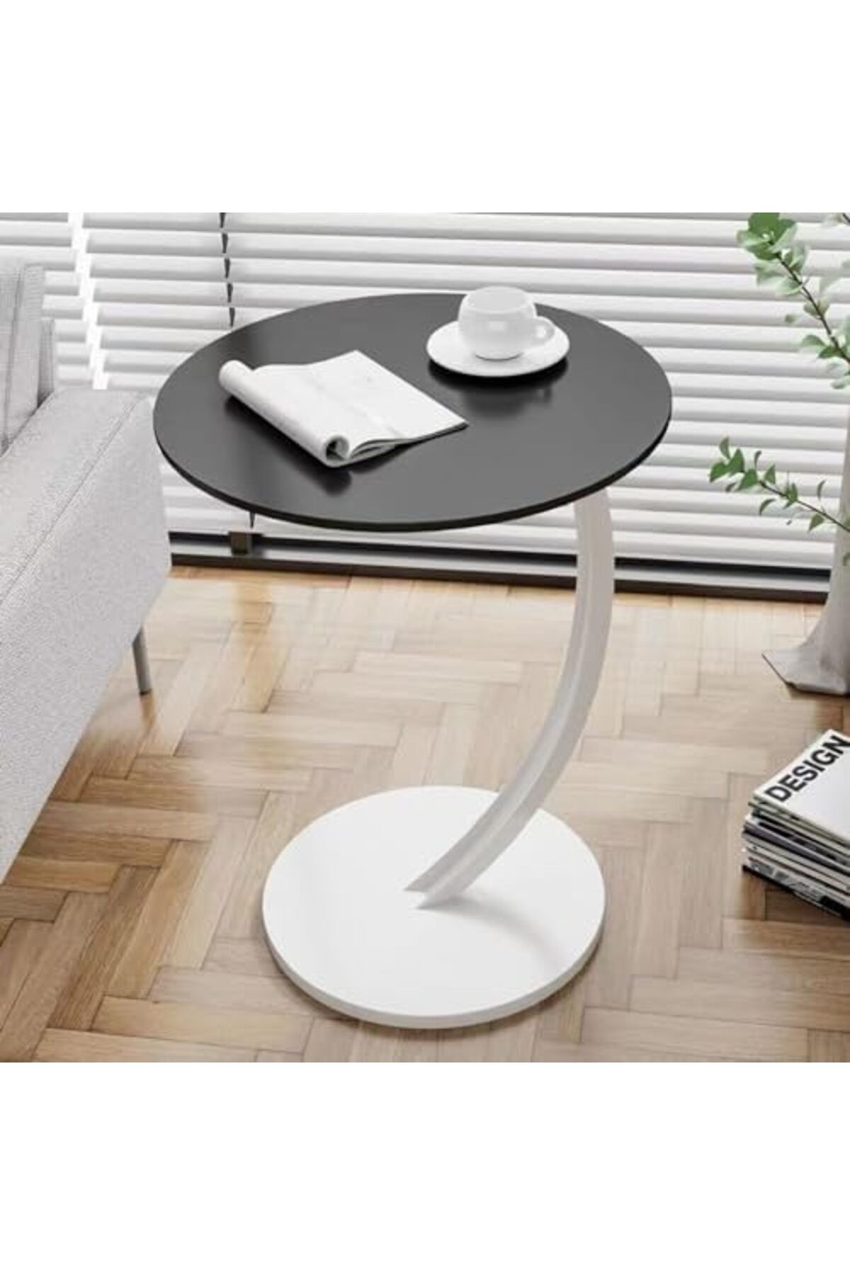 Generic-C Shaped End Table, Coffee Table, Round Side Table, Couch Table, Snack Side Table, for Small S 2