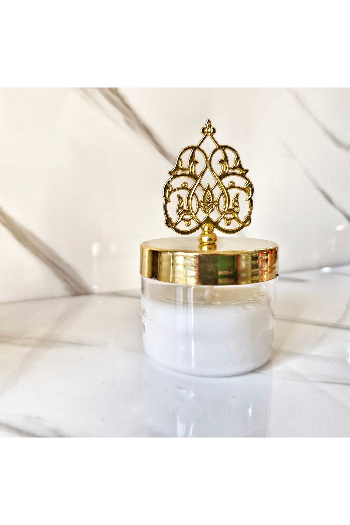 Pegubabycollection Lux Home Mika Gold kapakli %100 Doğal Soya wax Mum