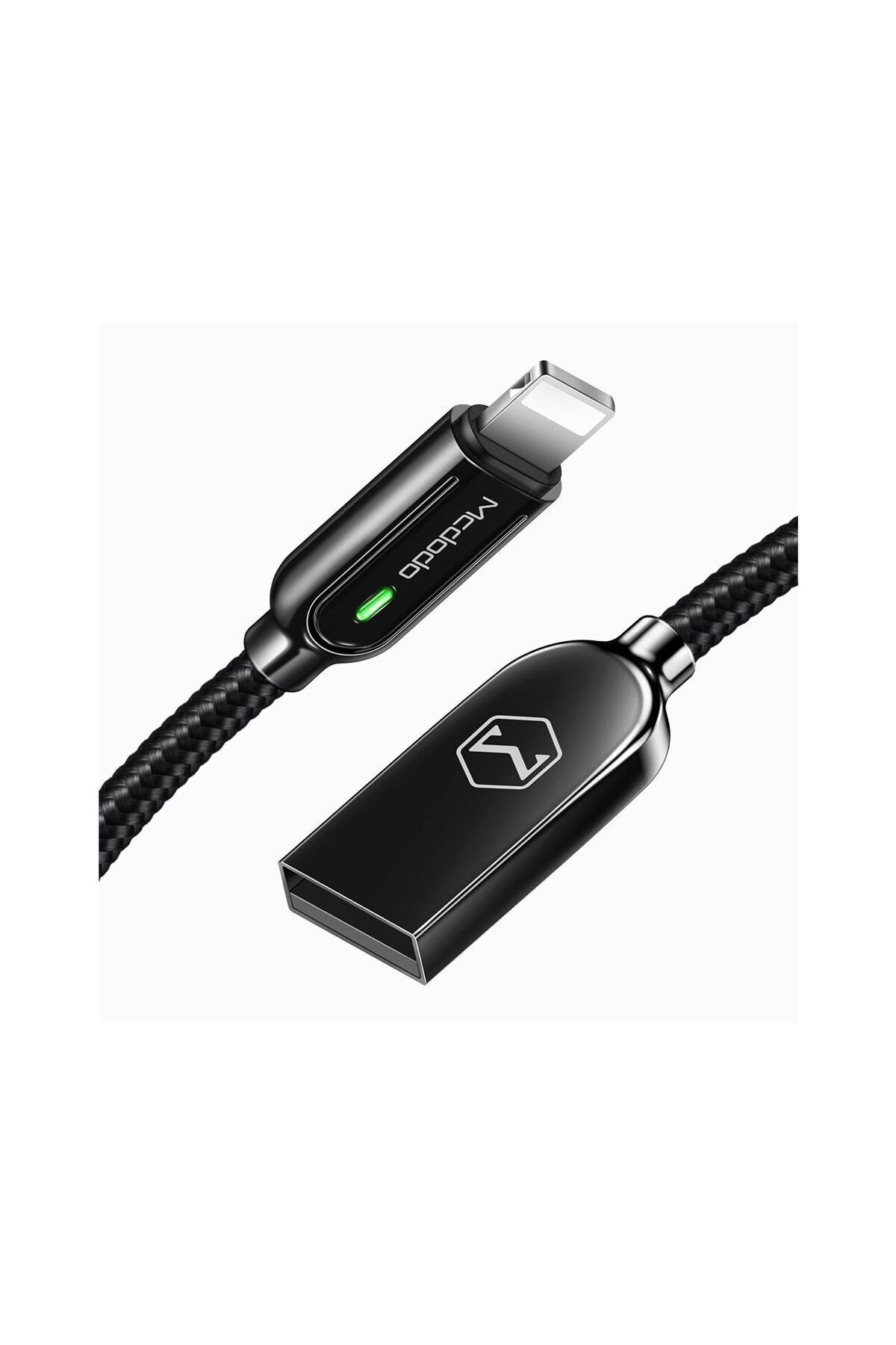 Mcdodo-Cablu Lightning Auto Disconnect Black (1.2m, max 2A, led indicator) 5