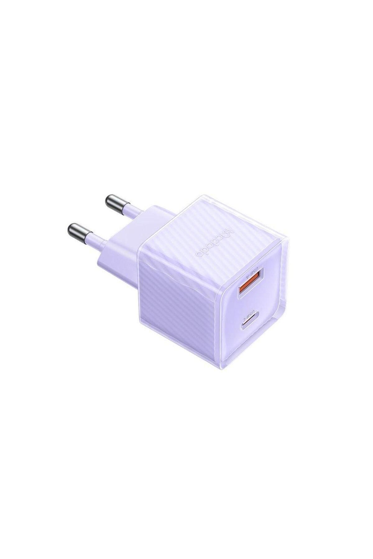 Mcdodo-Incarcator Retea Dual Port Type-C si USB-A Dichromatic, Fast Charging PD 33W, Mov 2