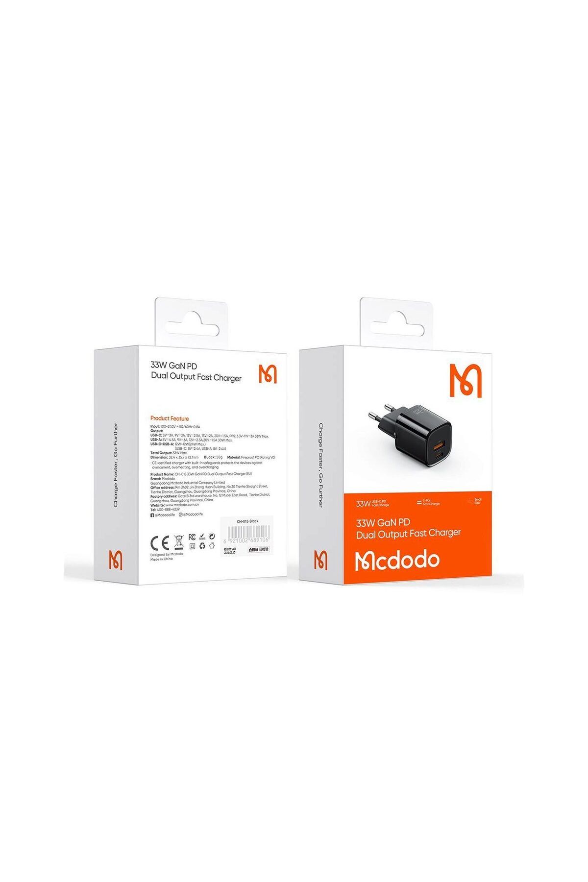 Mcdodo-Incarcator Retea Nano Series Dual Usb Pd Qc 33w Black 2