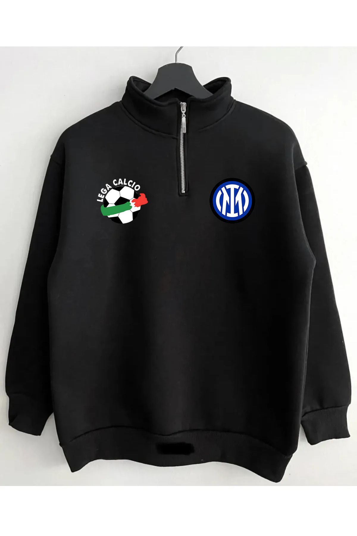 Pisa Art İnter X Serie A Özel Tasarım Yarım Fermuarlı Sweatshirt