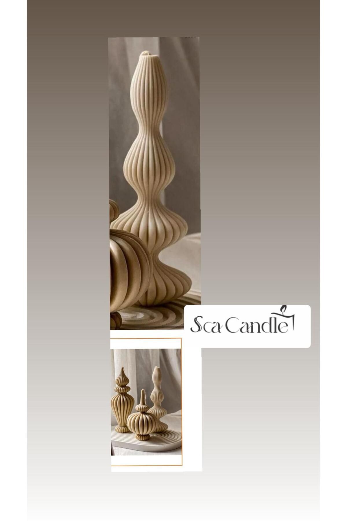 SCA CANDLE Dalgalı Marako model Kahve Renk Dekoratif Mum Candle