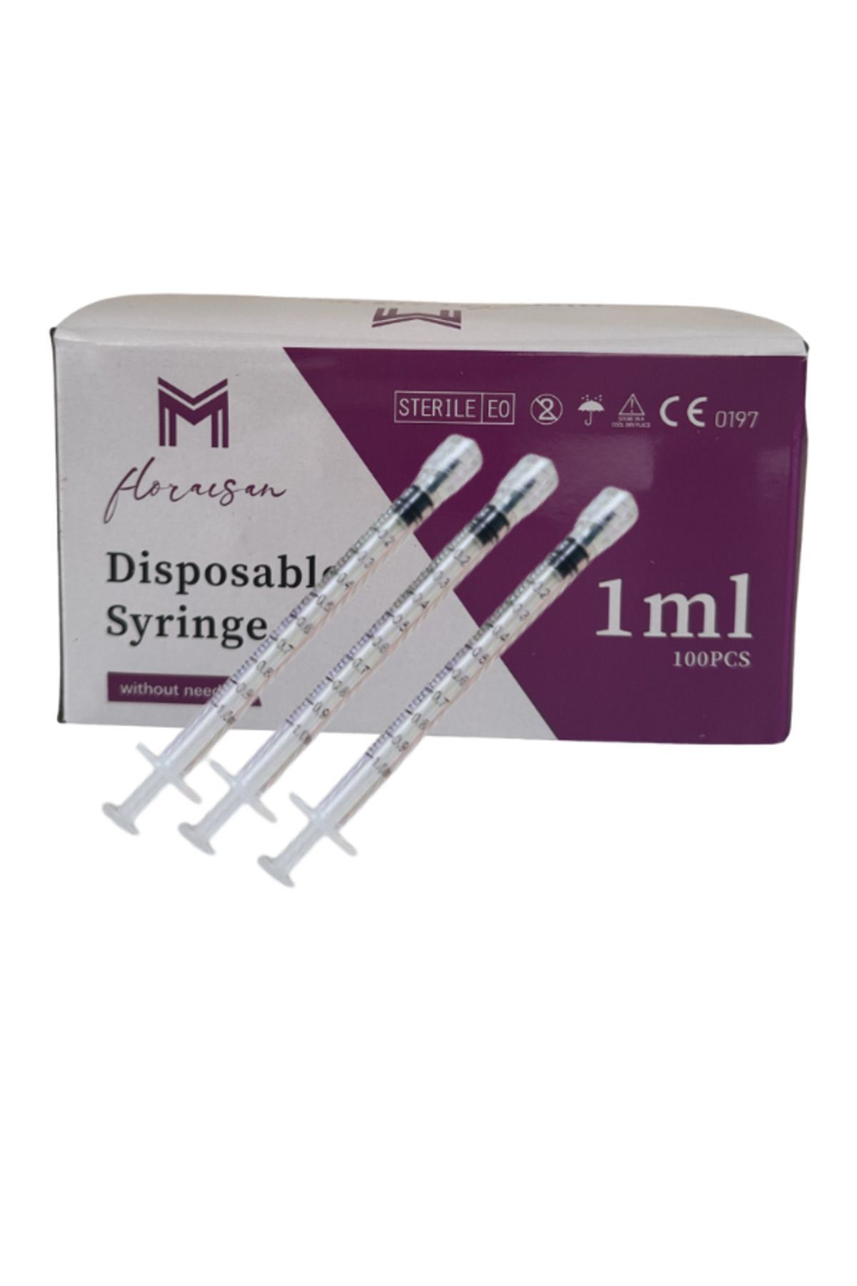 SerenityHaven Enjektör 1 ML Luer-Lock Şırınga 100 Adet / Kutu