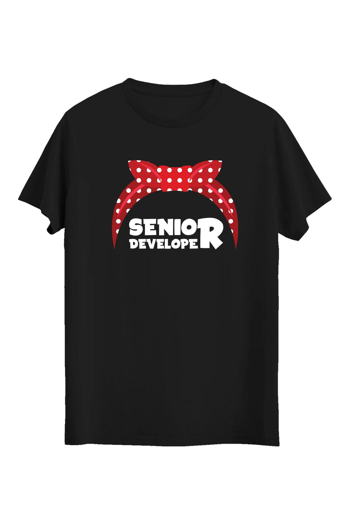 srcmarket Yazılımcı Kadınlara Özel, Senior Developer Baskılı Unisex Tshirt