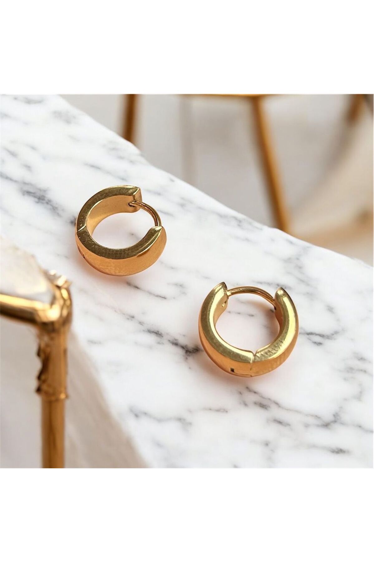 S&S PARLA TAKI Halka Çelik Gold Küpe 1 cm