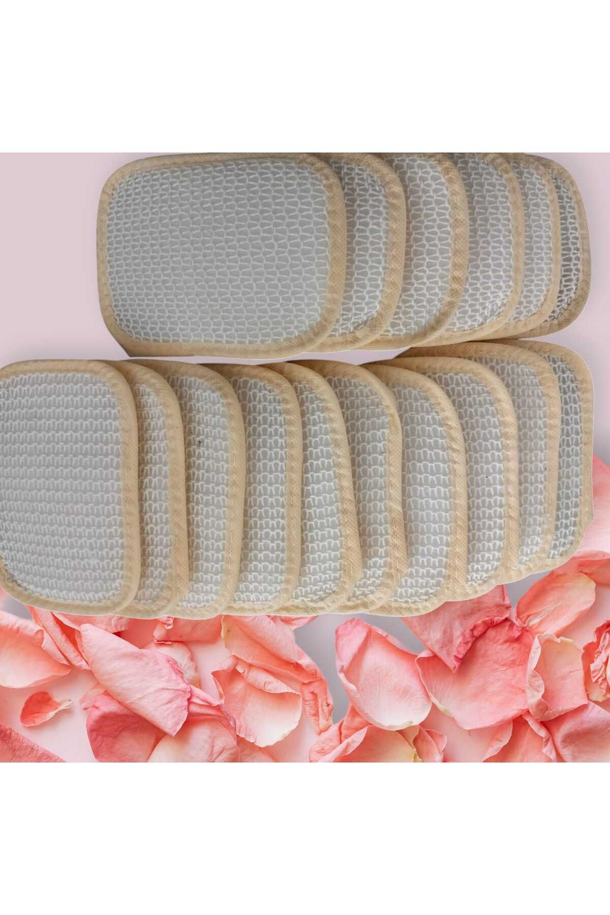 ilkadimbuklet "16’lı Pamuk Banyo Lifi Seti 12x16 cm | Otel, Spa, Hamam, Sauna, Bez poşette saklayın