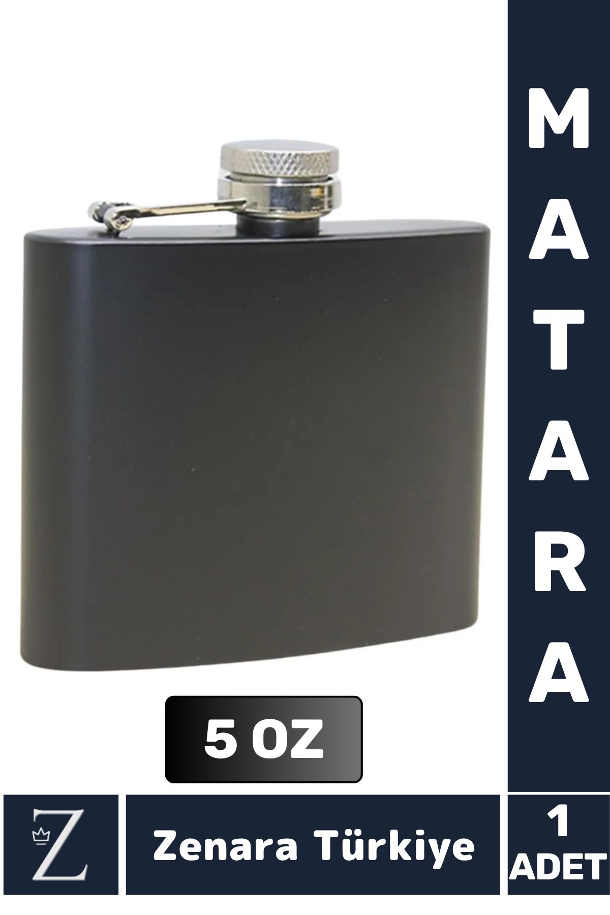 Zenara Yüksek Kaliteli Dekoratif Hediyelik Kamp Piknik Yürüyüş Plaj Outdoor Alkol Konyak Özel Matara 5 OZ