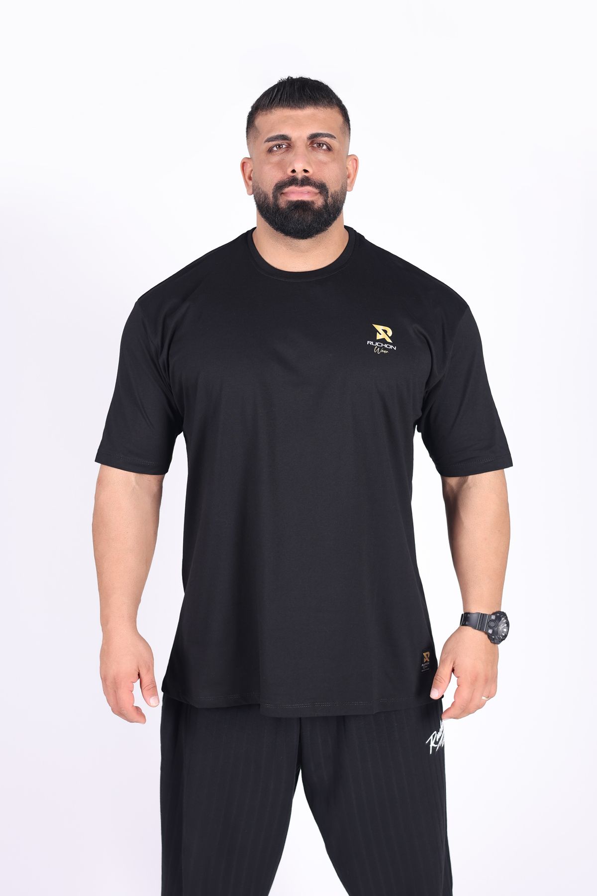 RUCHON NUTRITION Fitsize My Limits Erkek Dar Kesim Tişört Fitness Giyim Spor Tasarım