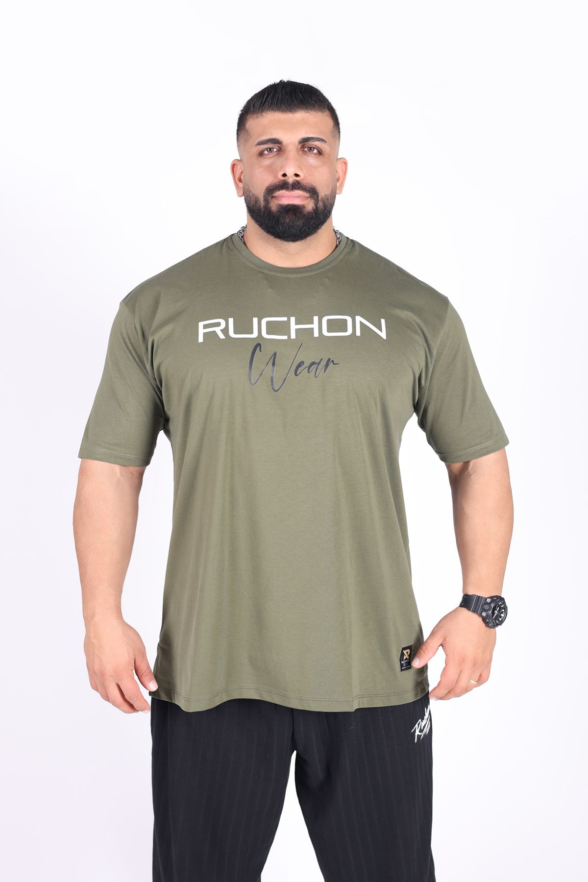 RUCHON NUTRITION Fitsize Designed In USA Erkek Tişört Dar Kesim Spor Giyim Antrenman İçin