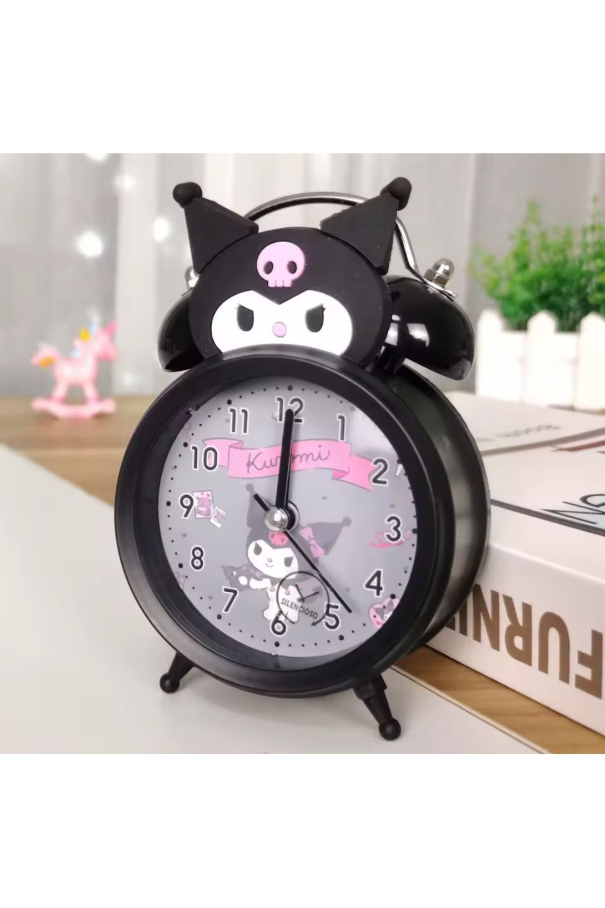 Wolawood Fenomen Tavşan Kedi Çizgi Film Karakterli Masa Saati Alarmlı Çalar Saat Dekoratif Sevimli Hediyelik