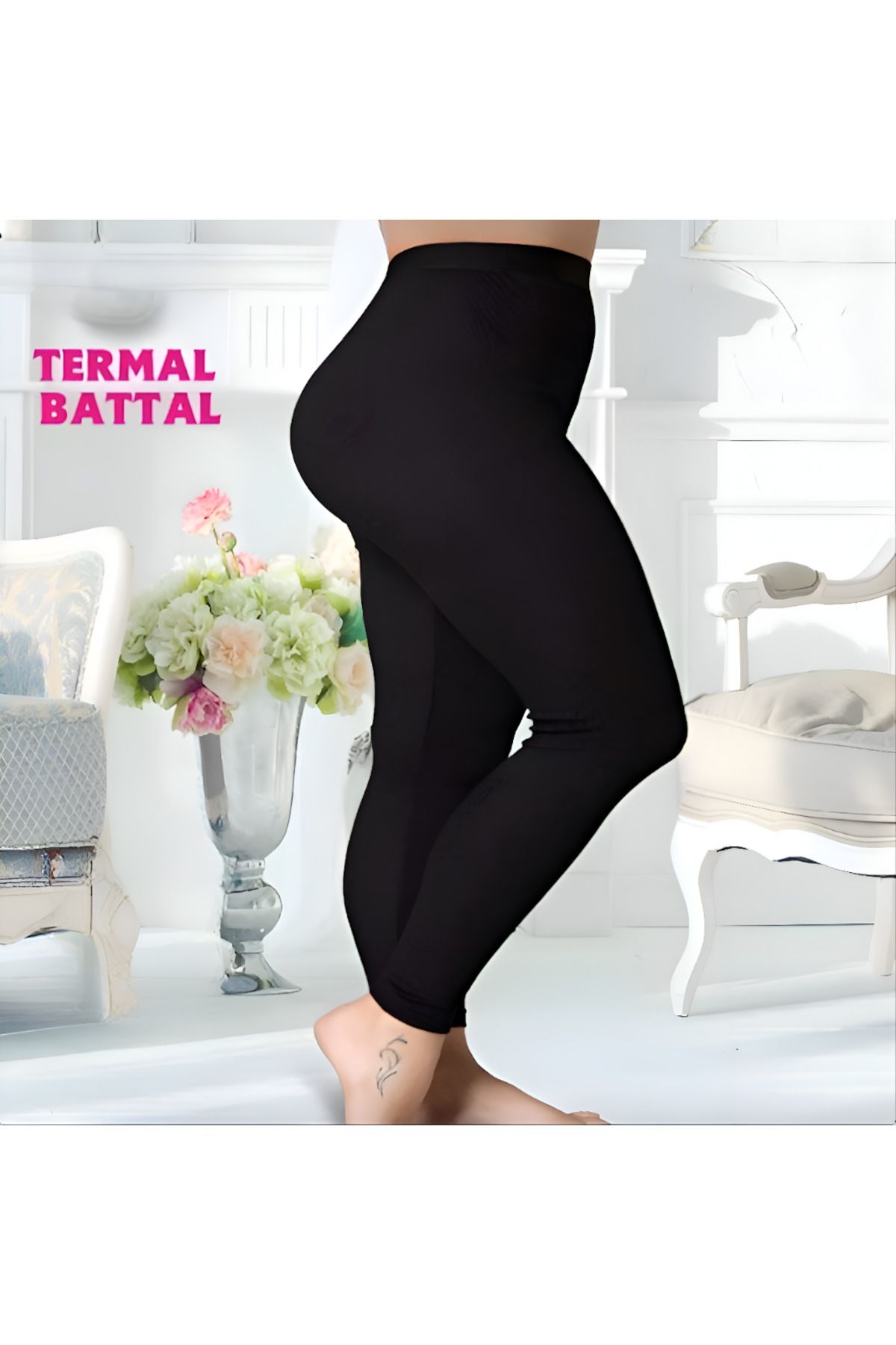 Altınay Kadın Termal Battal Beden Tayt - %90 Pamuk (Lilitime)