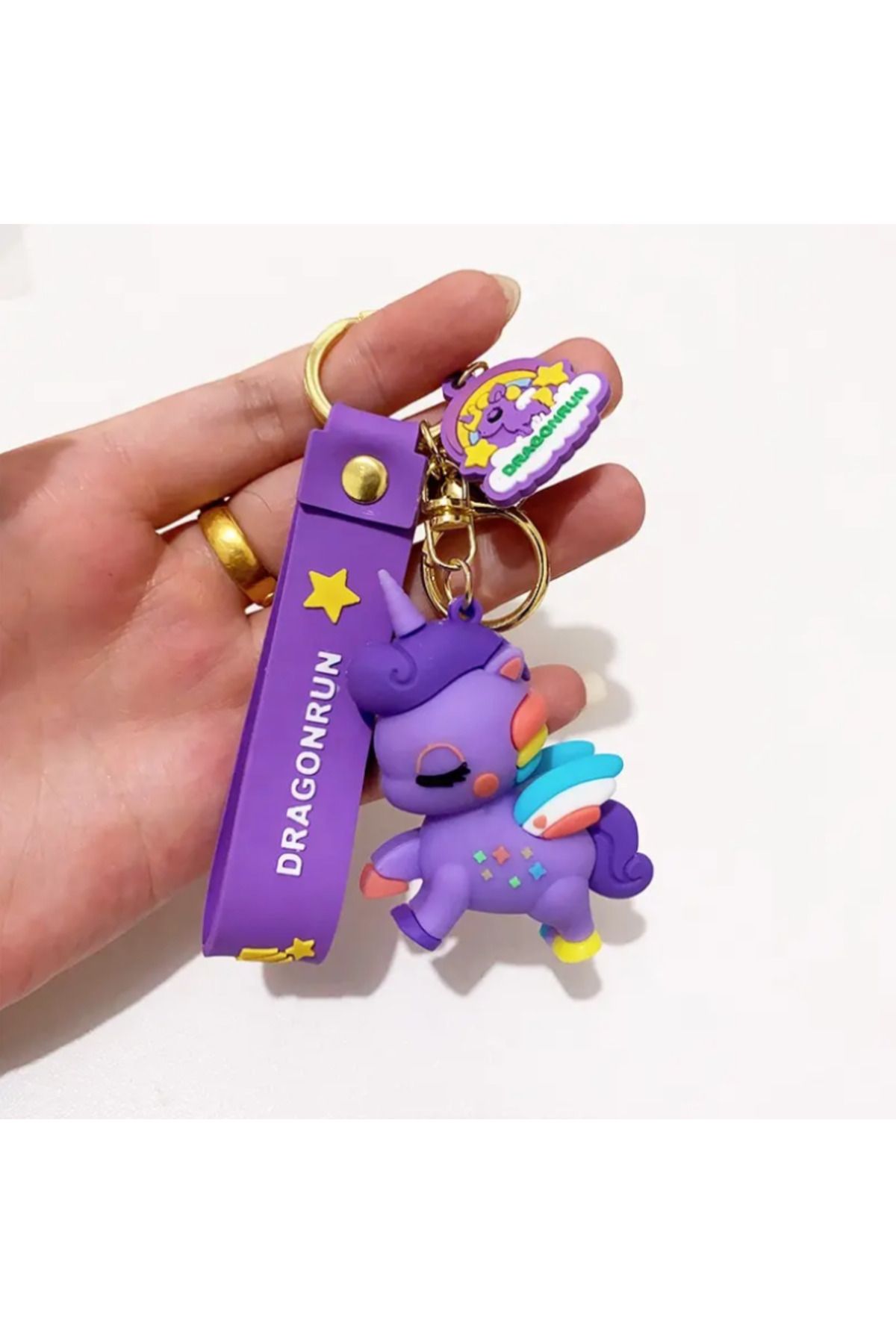 Bizde Ne Yok ki Unicorn Figürlü 3d Silikon Lüks Büyük Boy Anahtarlık Ve Çanta Süsü