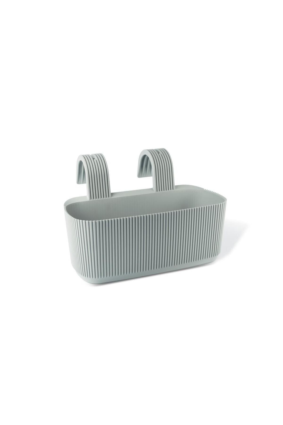 Omnipazar KRS-249 Dekoratif Plastik Pera Askılı Balkon Saksı 3.2 Litre