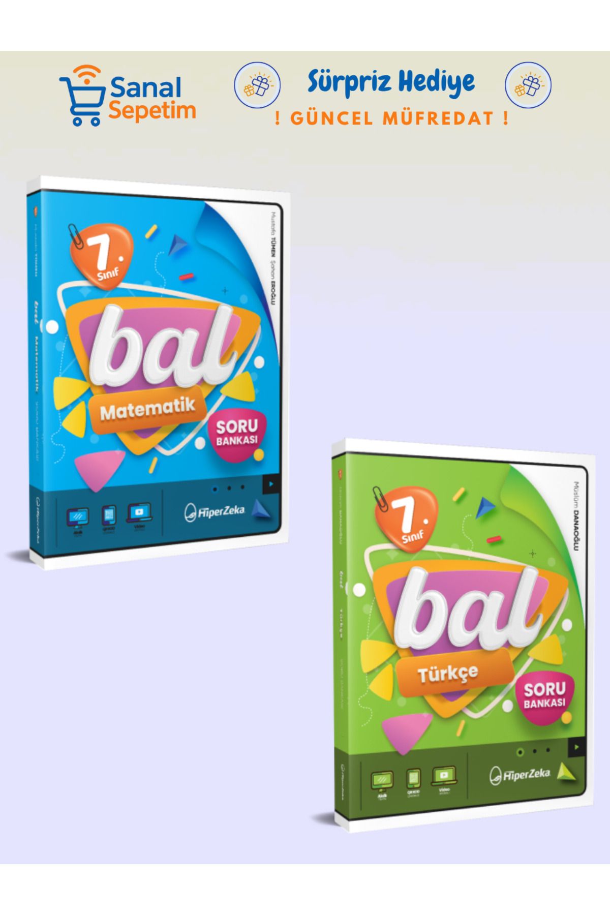 hiper zeka 7. Sınıf BAL Matematik + Türkçe Soru Bankaları SET