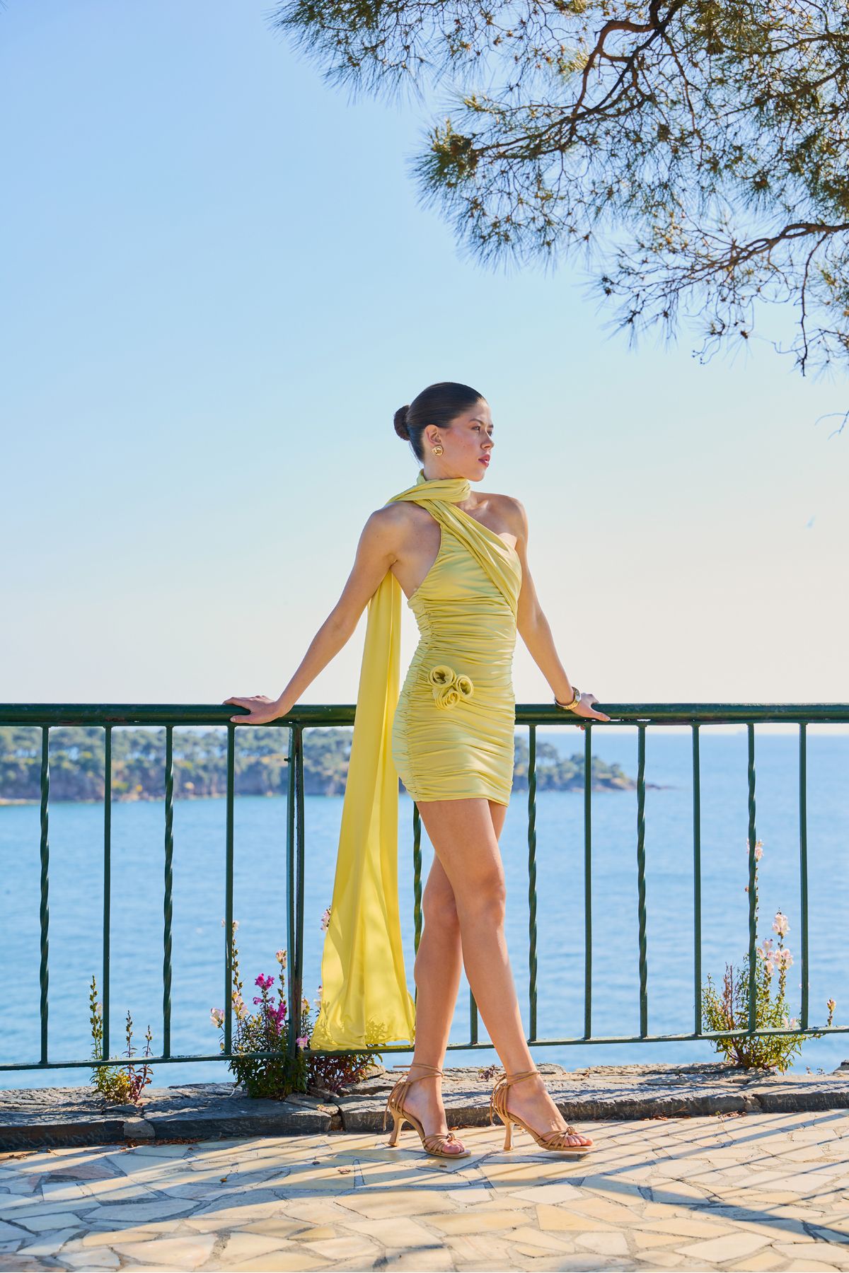 FUJA OFFICIAL Ivy sarı mini elbise