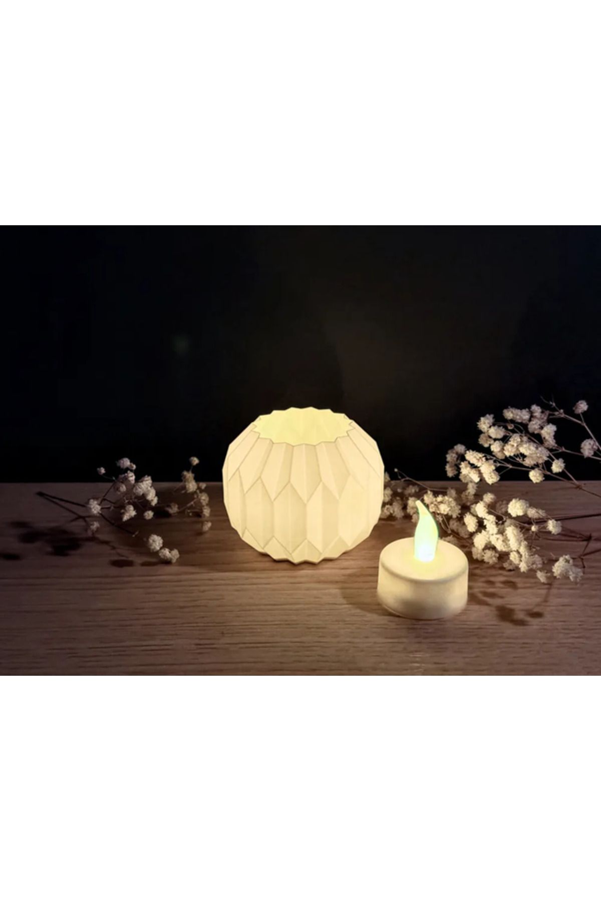 TSC Origamı Tasarım Mumluk Led Led Mum Şamdan Modern