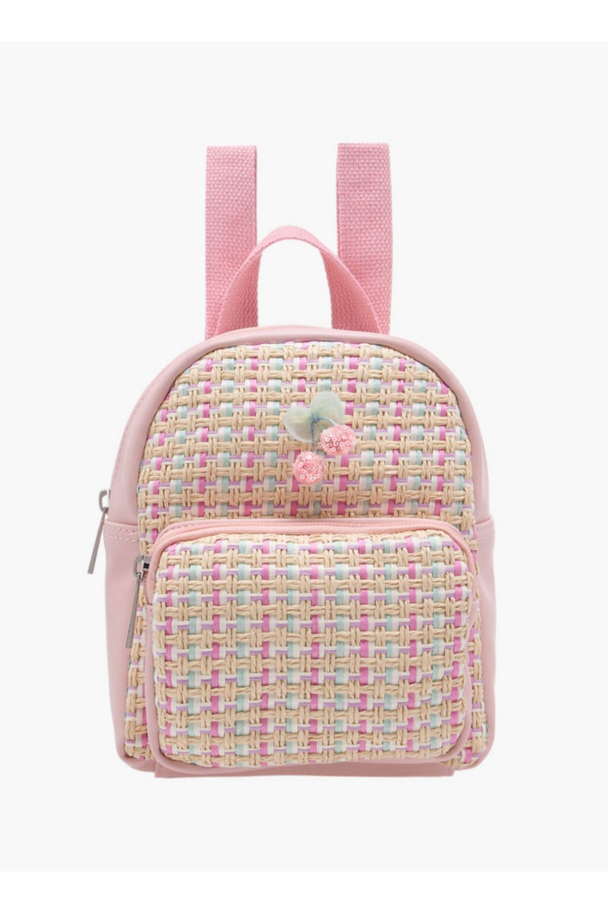 Flora Bella by Shoexpress-Textured Backpack with Adjustable Straps and Zip Closure - 8x17x21 cm 1