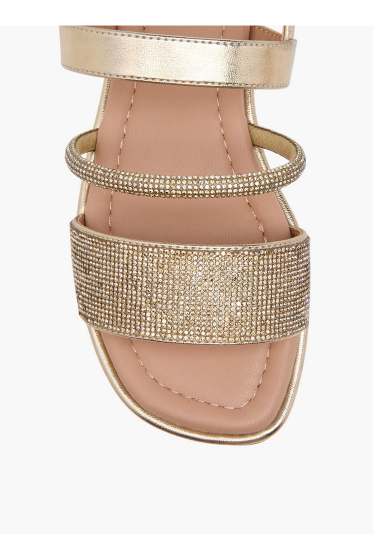 Celeste-Girls' Embellished Open Toe Sandals with Hook and Loop Closure 3