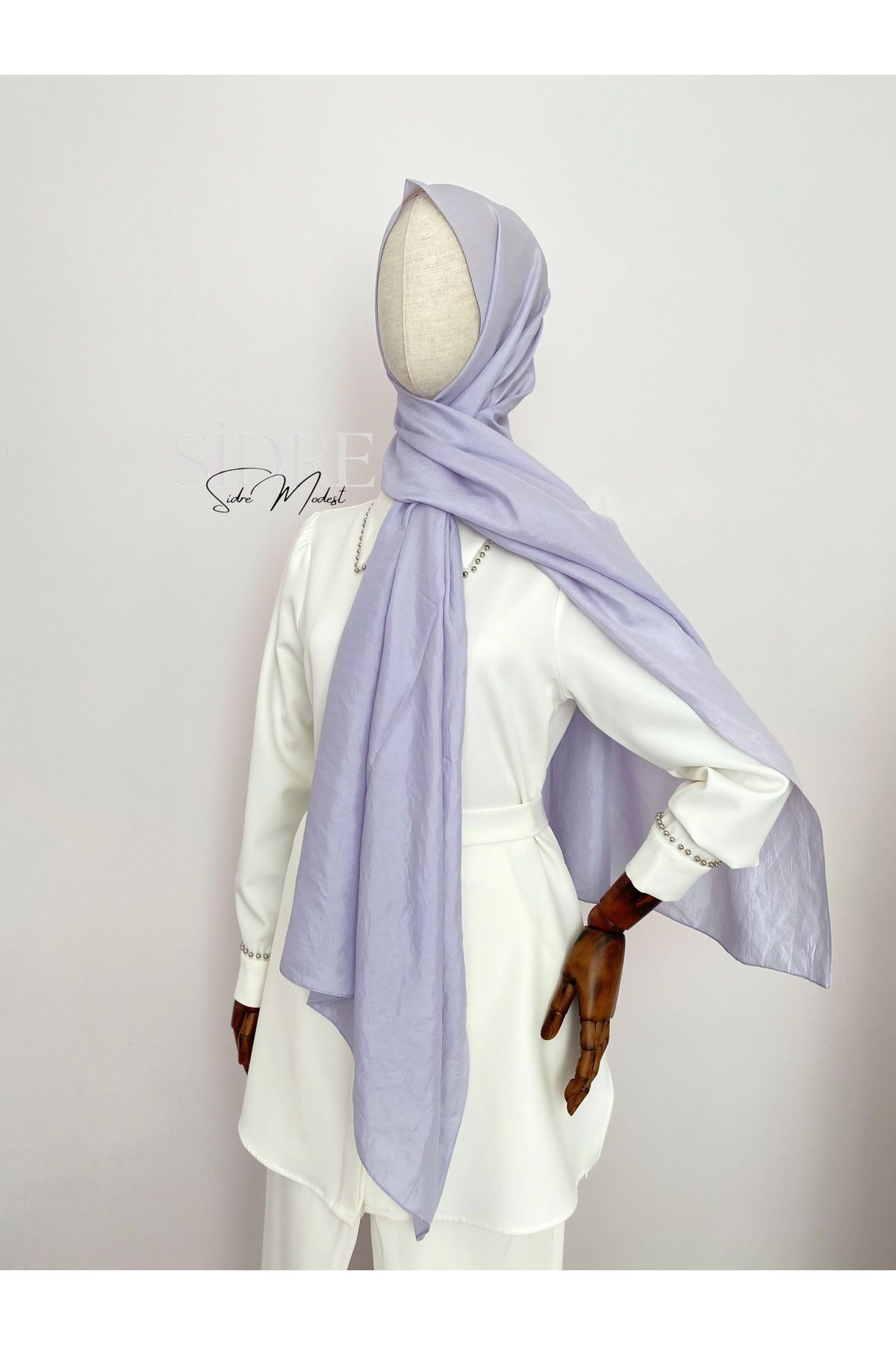 SİDRE MODEST Minel Hafif Lila Şal