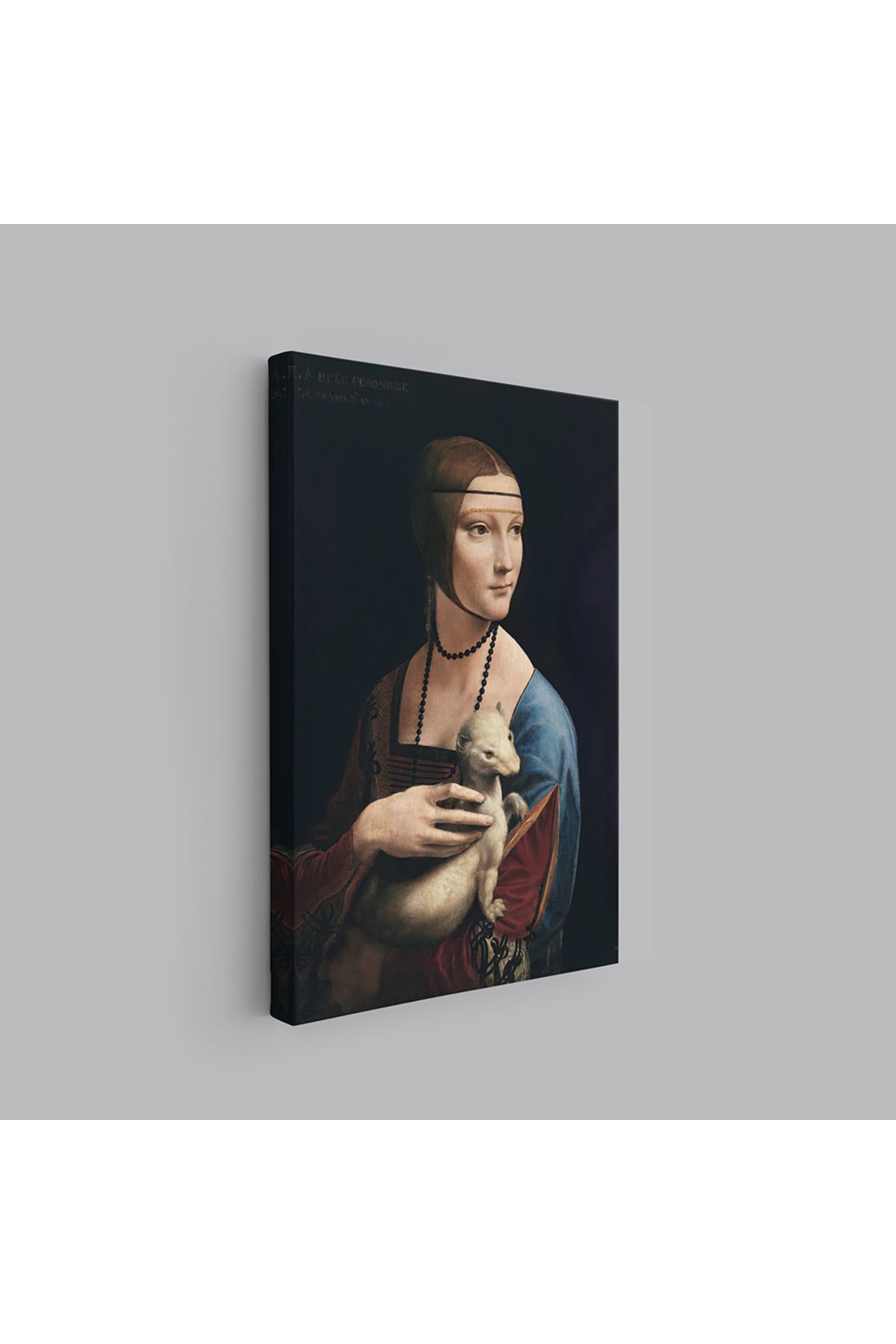 cestino darte “Lady with an Ermine” – Asaletin Sessiz Güzelliği | Leonardo da Vinci (Kanvas Baskı) Tablo