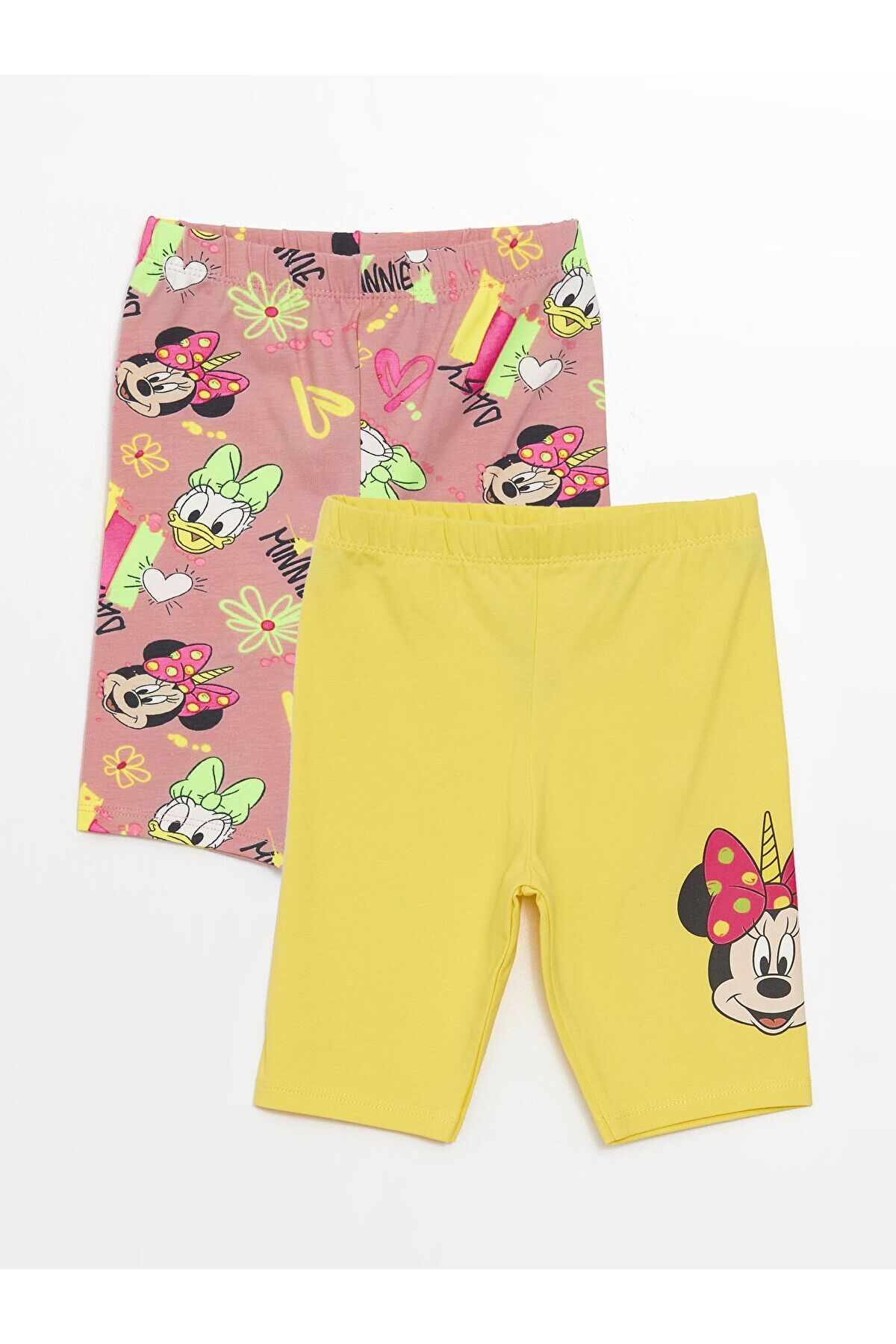 LC Waikiki Beli Lastikli Minnie Mouse Baskılı Kız Bebek Tayt 2'li