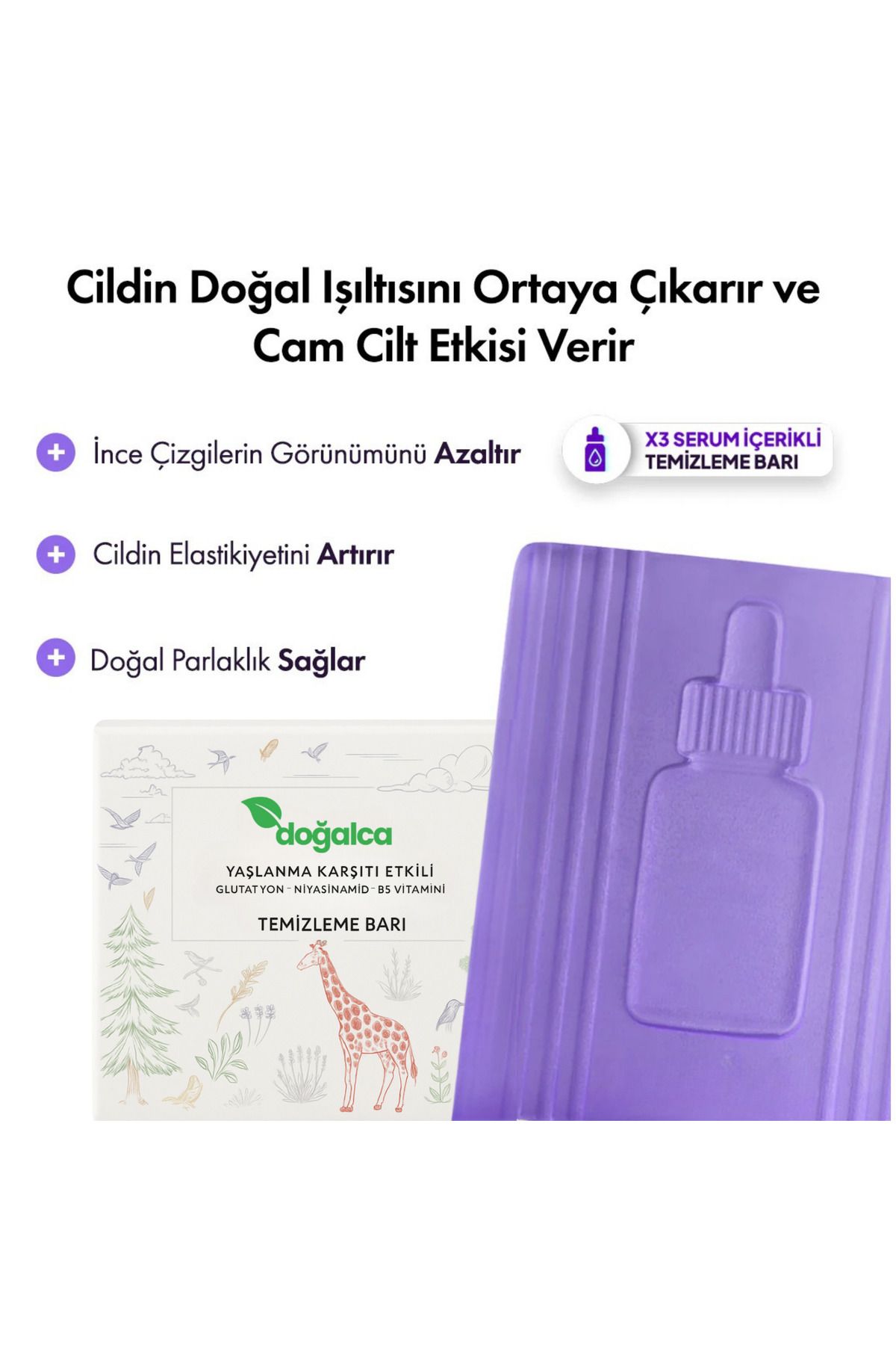 Doğalca Yaşlanma Karşıtı Temizleme Barı, Yaşlanma Karşıtı ve Doğal Botoks Etkili Sabun