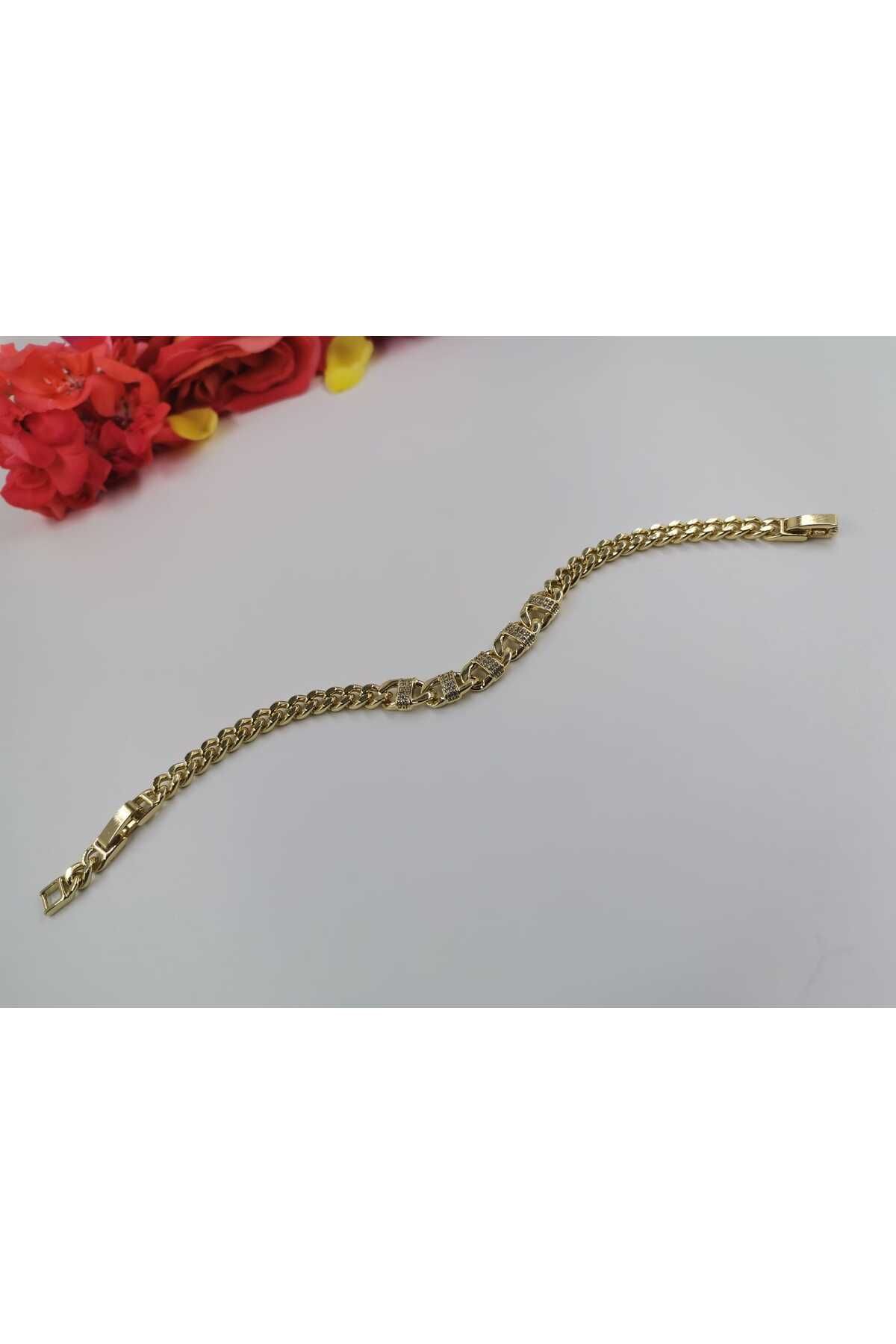 Wibex accessory 14.K Altın Kaplama Zirkon Ve Kristal Taşlı Bileklikler (NOT) Ürünlerin 2.CM Daraltması Mevcut