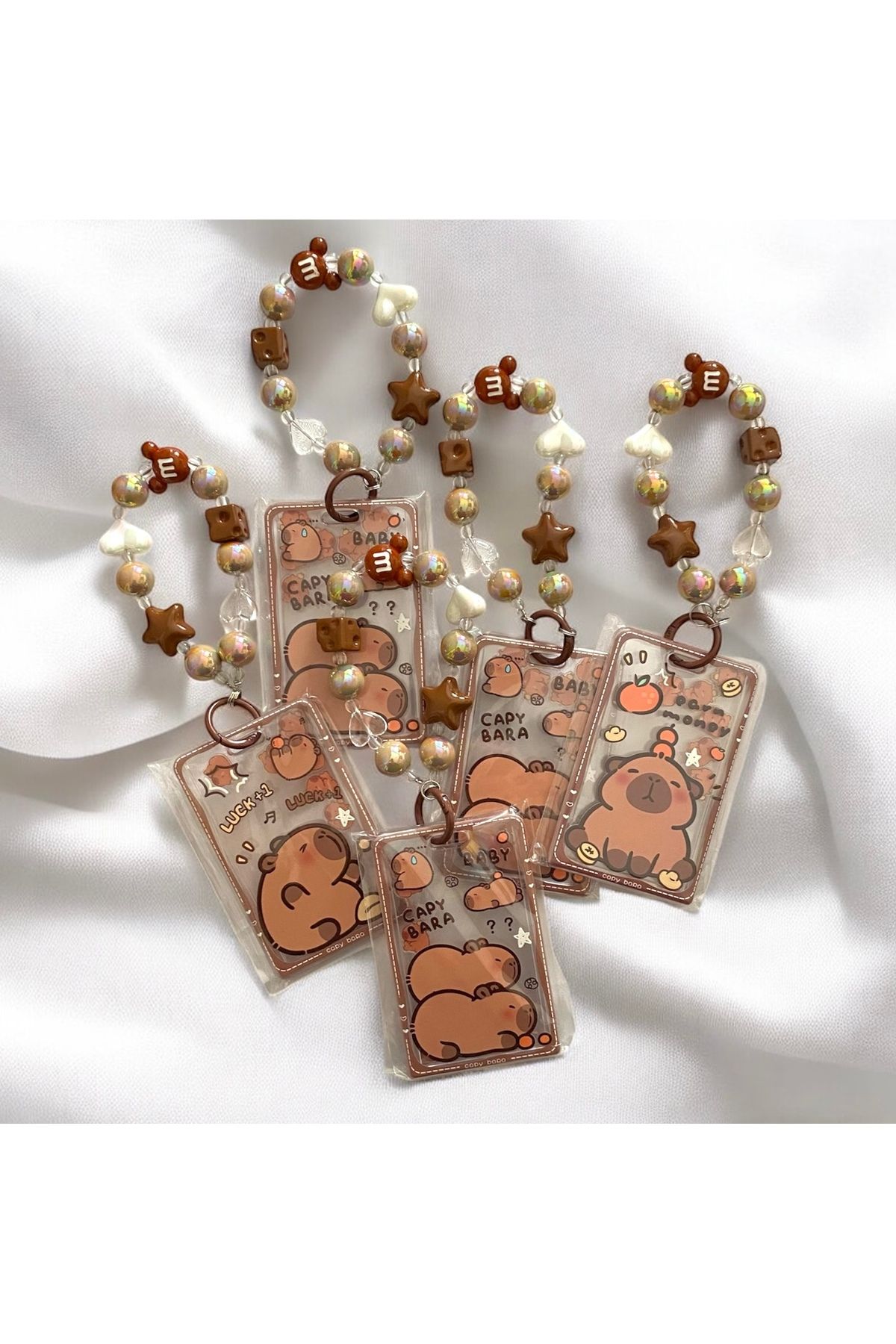 COZY Kapibara Capybara Detaylı Boncuklu Kartlık Anahtarlık/ Çanta Süsü Charm