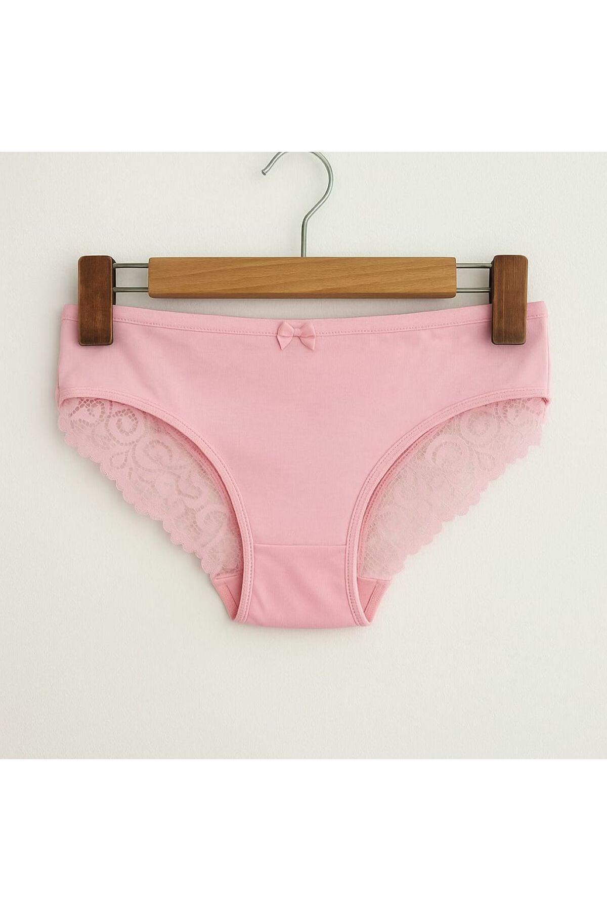 enmodaiçgiyim Pembe Arkası Dantel Kadın Slip Külot