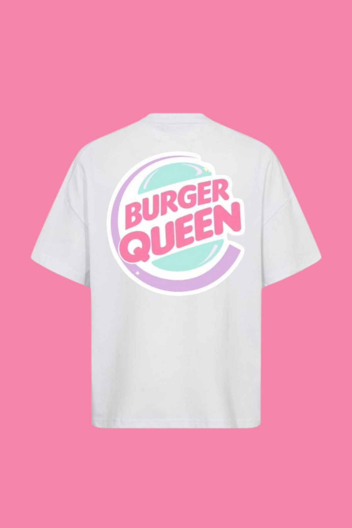 Dupe Design Burger Queen Sırt Baskılı Oversize T-shirt