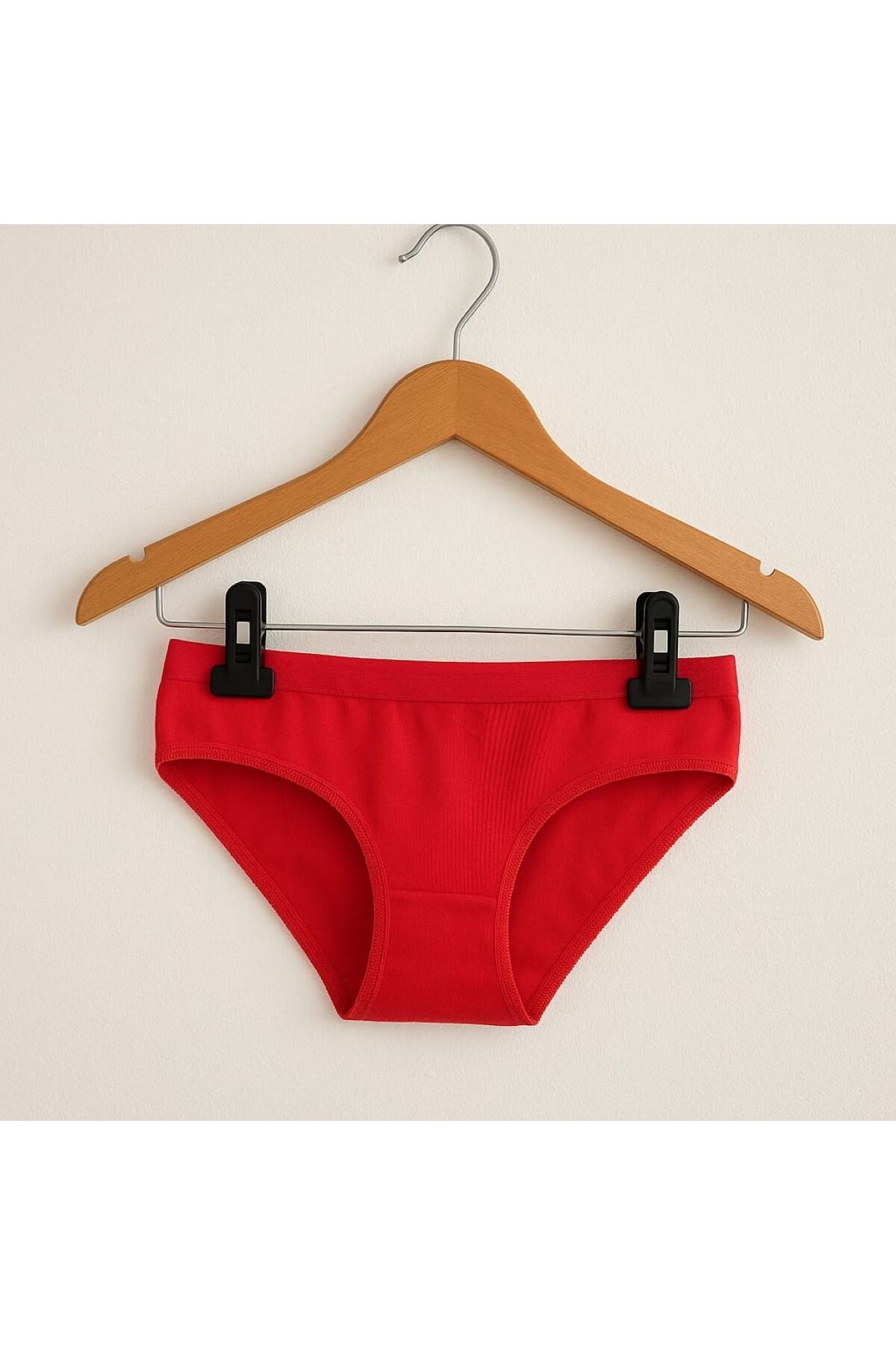 enmodaiçgiyim Kırmızı Beli Lastik Kadın Slip Külot