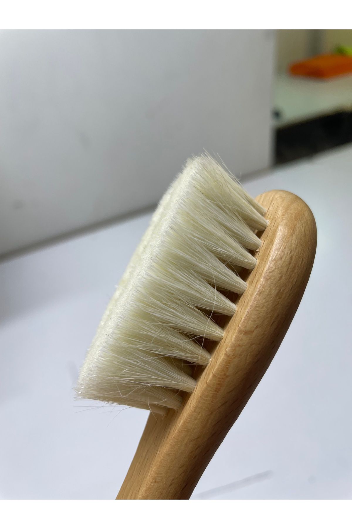 ABAD.HANDMADE %100 doğal keçi kılı bebek fırçası bebek tarağı
