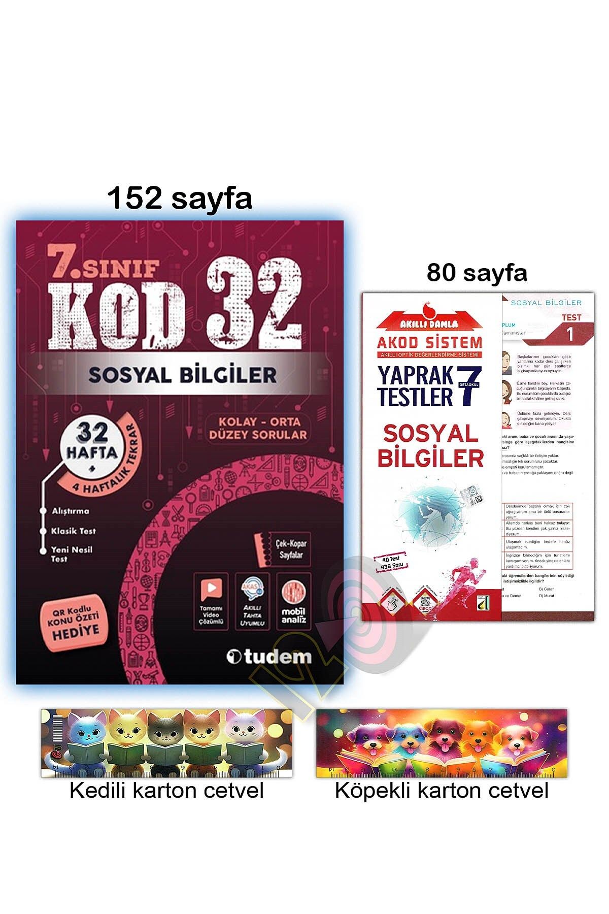 Tudem Yayınları 7. Sınıf Sosyal Bilgiler Kod 32 Haftalık Tekrar Alıştırma Test
