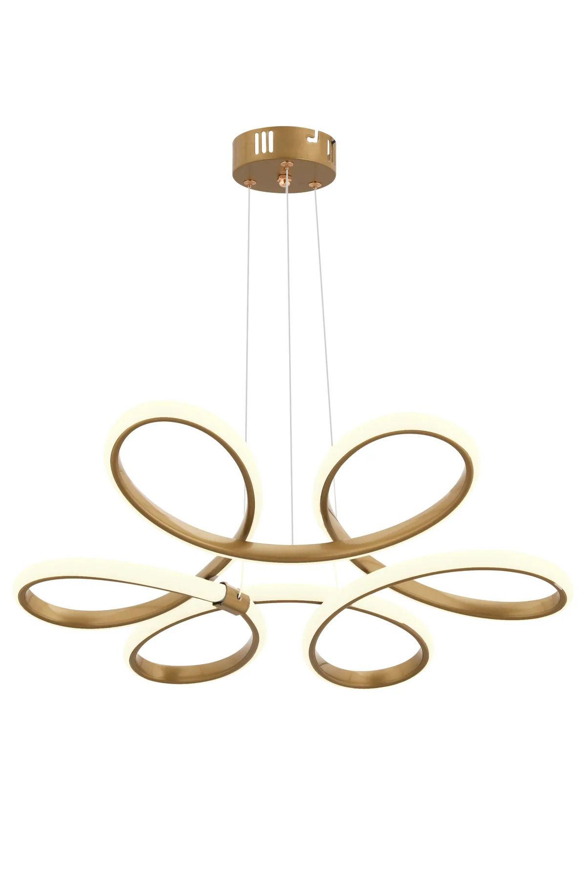 XİGENON NEXA Gold Ledli modern kıvrık tasarımlı ledli avize