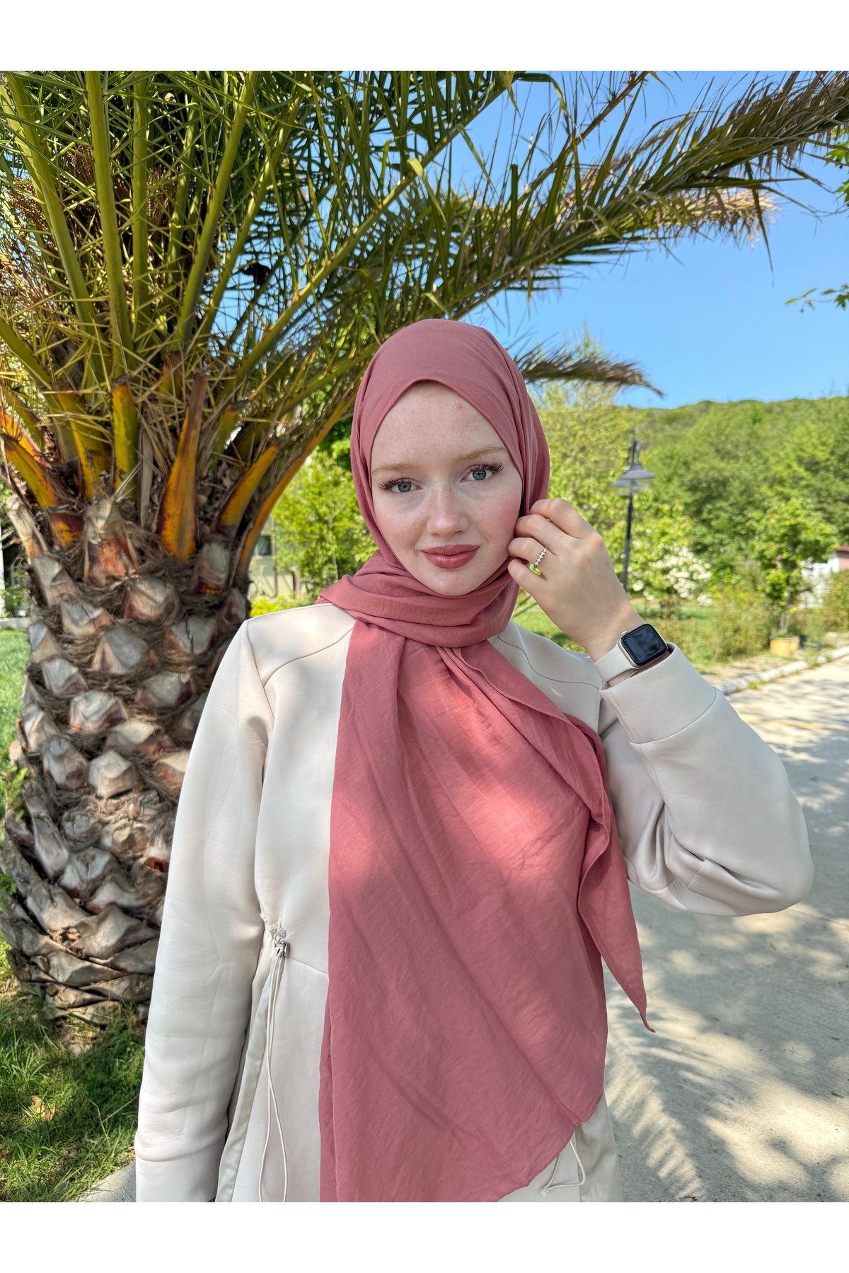 MODA Pamuk Caz Şal Somon