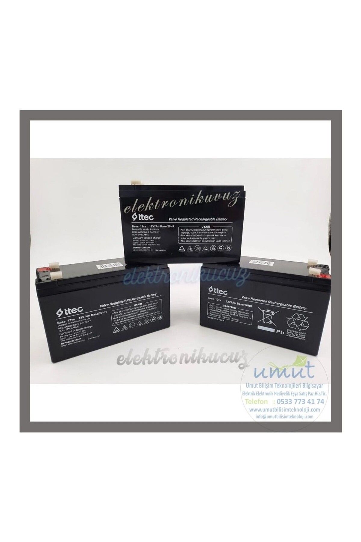 Ttec Aküdür. Oyuncak Araba Aküsü Alarm Aküsü Ups Aküsü Asansör Aküsü 12 Volt 7 Amper Akü 12v 7ah Akü