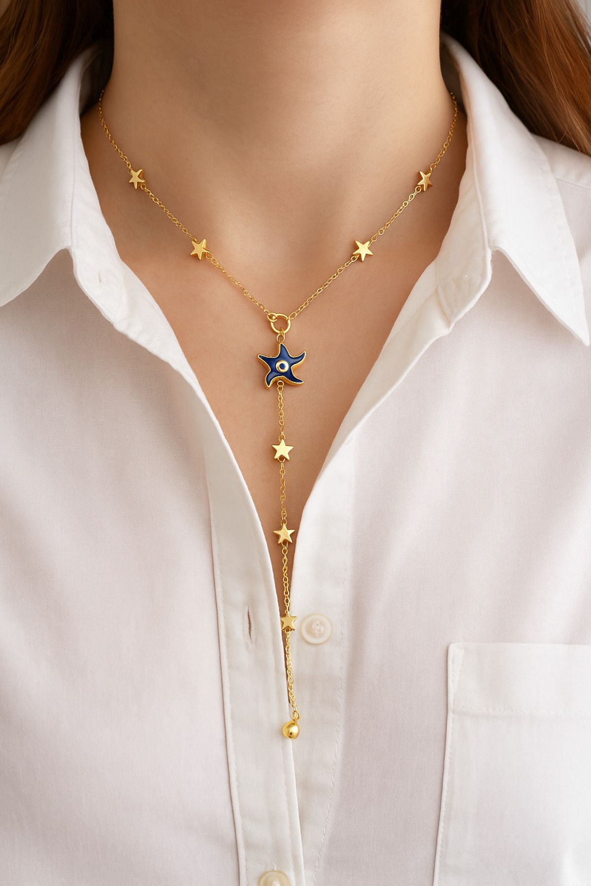 BESMYAR JEWELS Nazar Boncuklu Şık Y Kolye