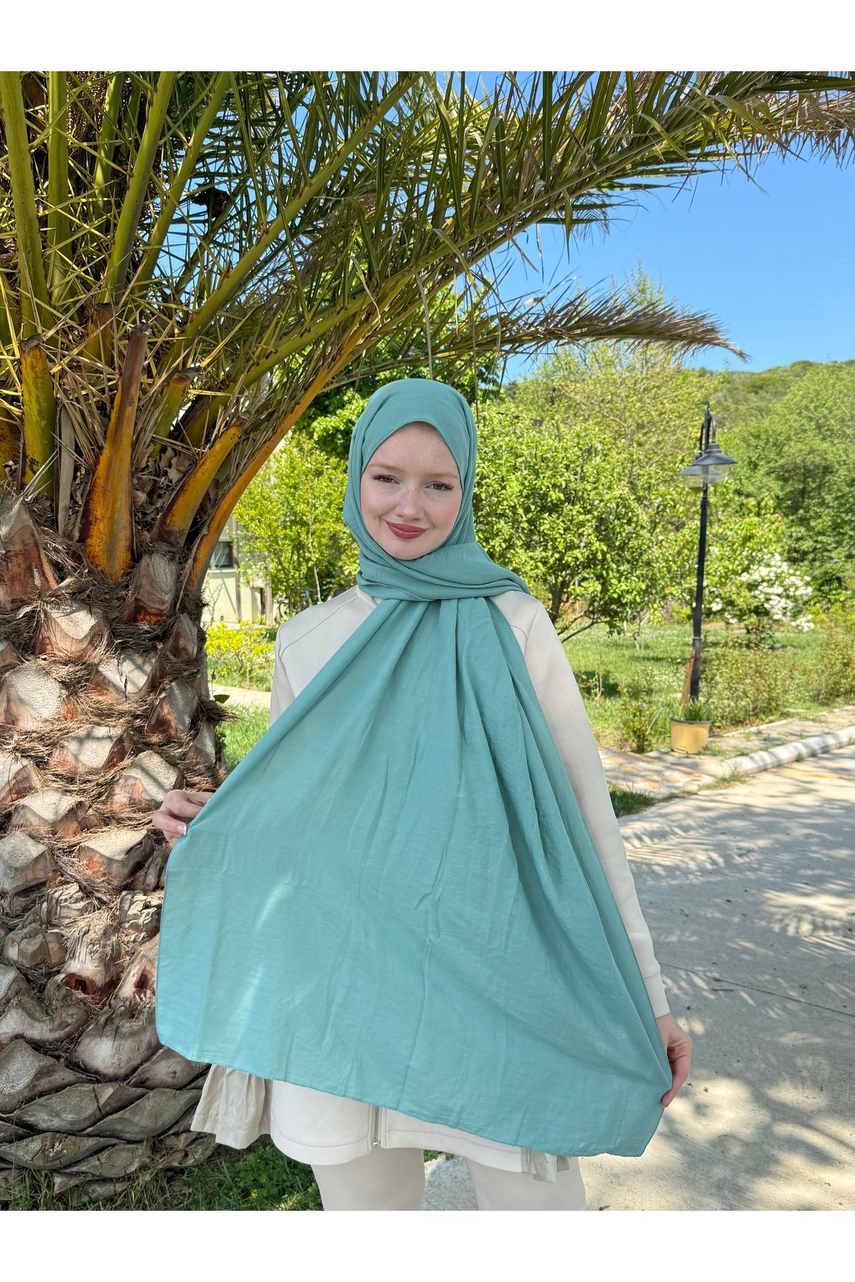 MODA Pamuk Caz Şal Yeşil