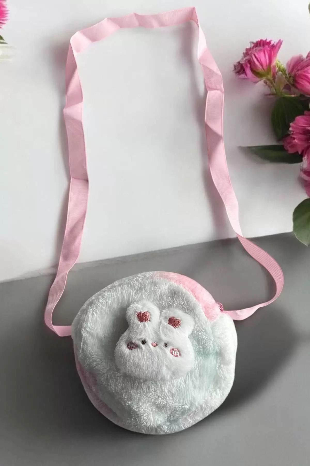 Butik Beyaz Renk Tavşan Figürlü Peluş Çocuk Çanta Ürün