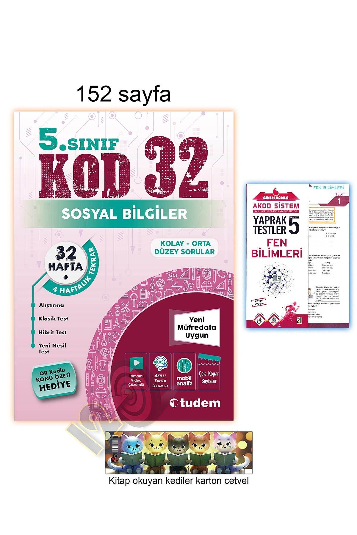 Tudem Yayınları 5. Sınıf Sosyal Bilgiler Kod 32 Hafta Tekrar Alıştırma Yeni Nesil Test