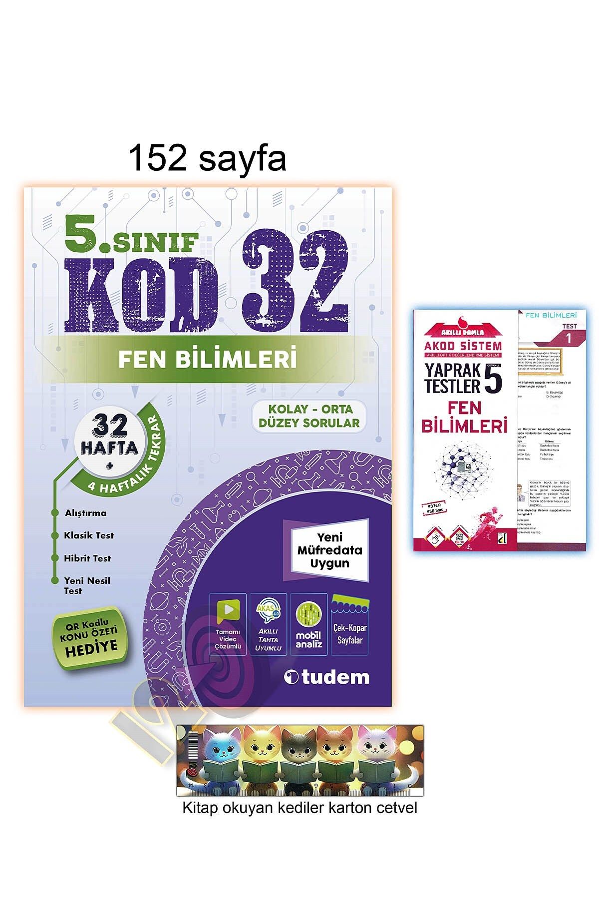 Tudem Yayınları 5. Sınıf Fen Bilimleri Kod 32 Hafta Tekrar Alıştırma Yeni Nesil Test