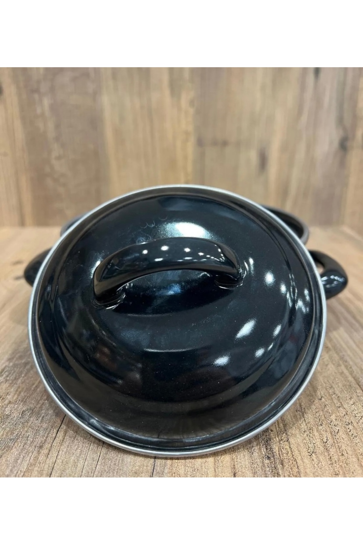 abnturk 16 Cm Siyah Küçük Boy Emaye Tencere Bebek Mama Yemek Tenceresi fotoğrafı 2 (önizleme)