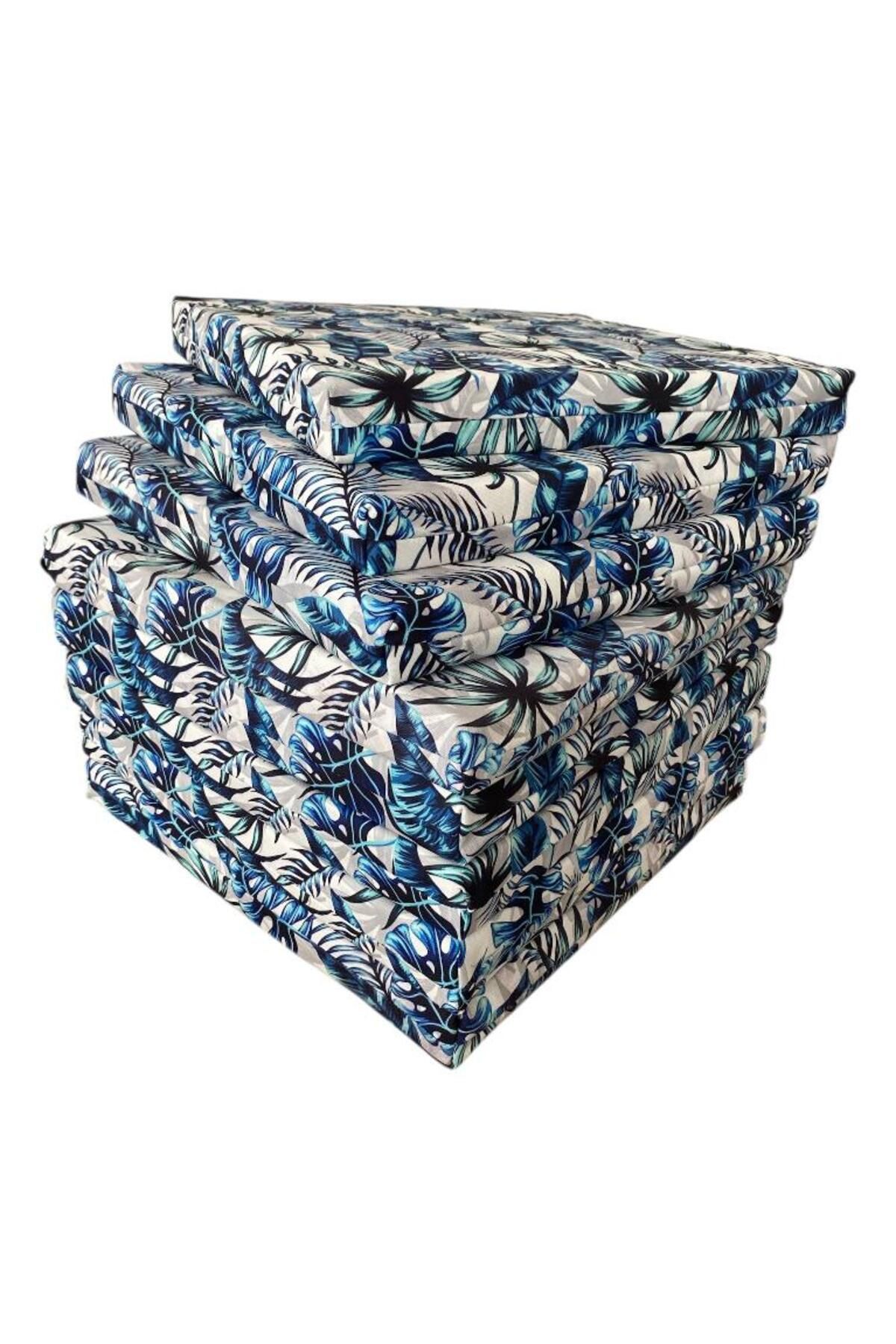 mc.pierobaby SANDALYE MİNDERİ SU GEÇİRMEZ OUTDOOR KUMAŞ KOLTUK MİNDERİ 50X50X8CM 8 ADET PALMİYE