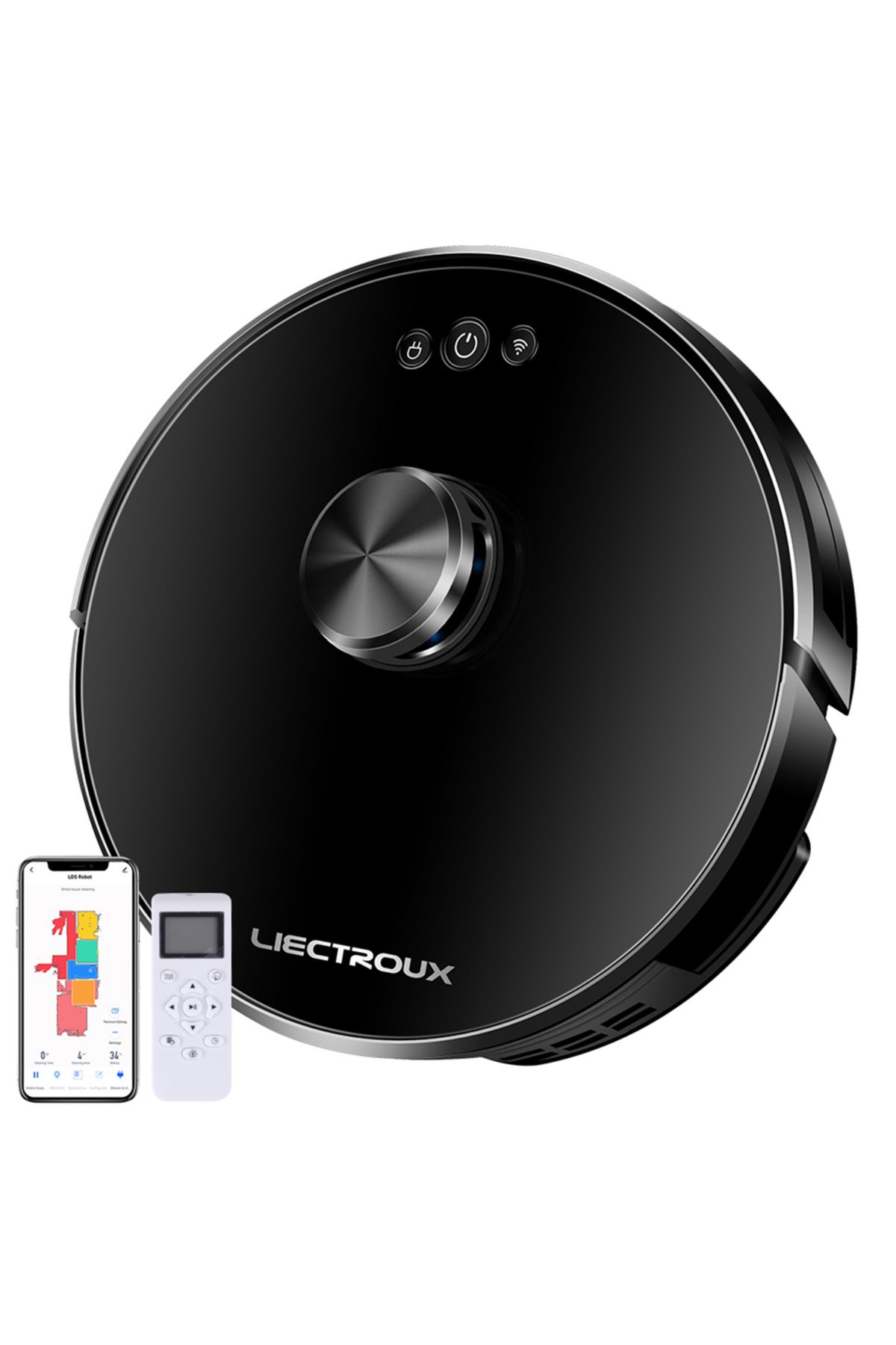 Liectroux XR500 Robot Süpürge LDS Lazer Navigasyon 6500Pa Emme 2si 1 Arada Vakumlama ve Paspaslama 3000mAh pil