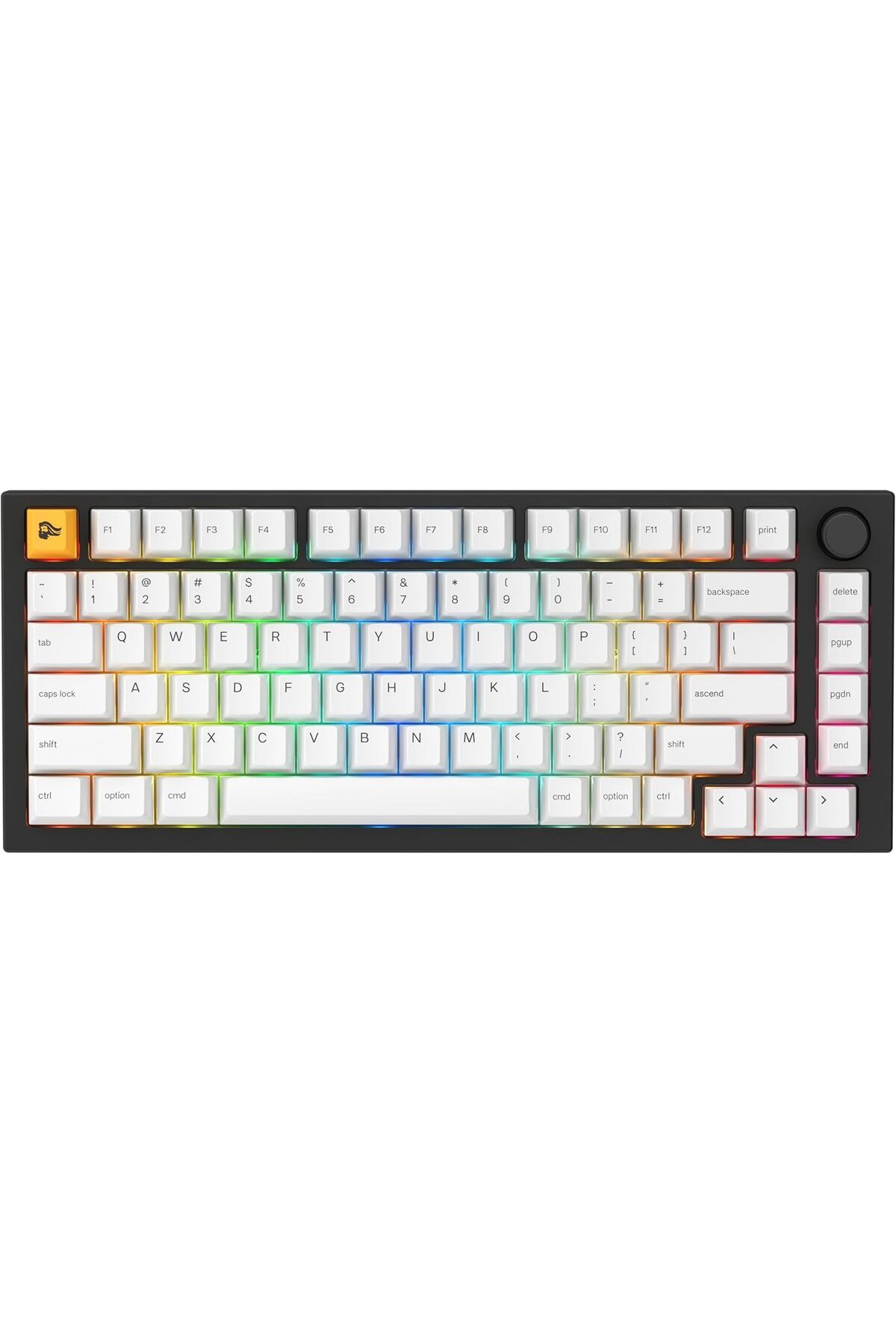Glorious-GMMK Pro Prebuilt - Modular Mechanical Keyboard with White GPBT Keycaps 3