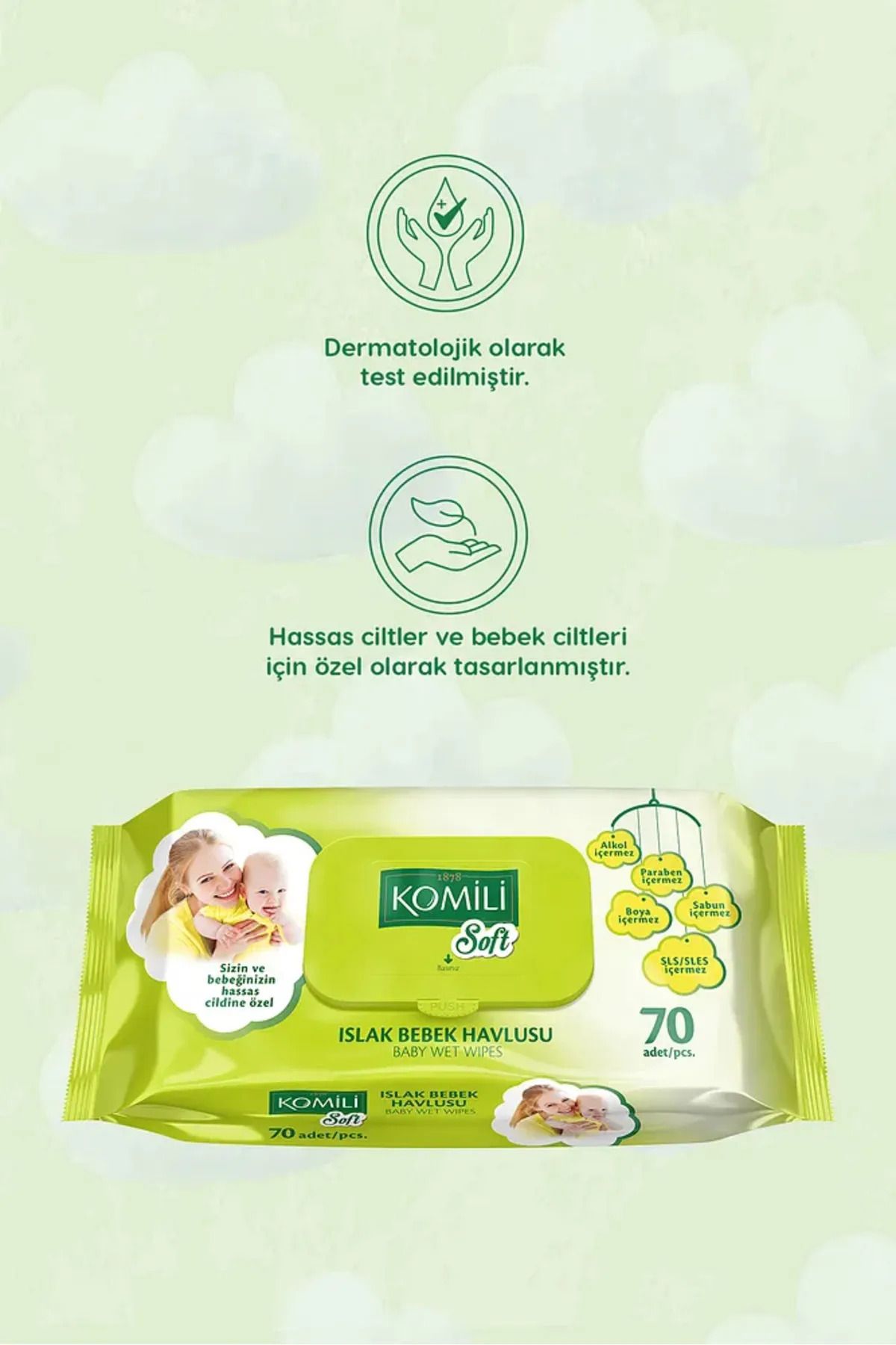 Komili KOMİLİ SOFT 70YAPRAK ISLAK BEBEK HAVLUSU